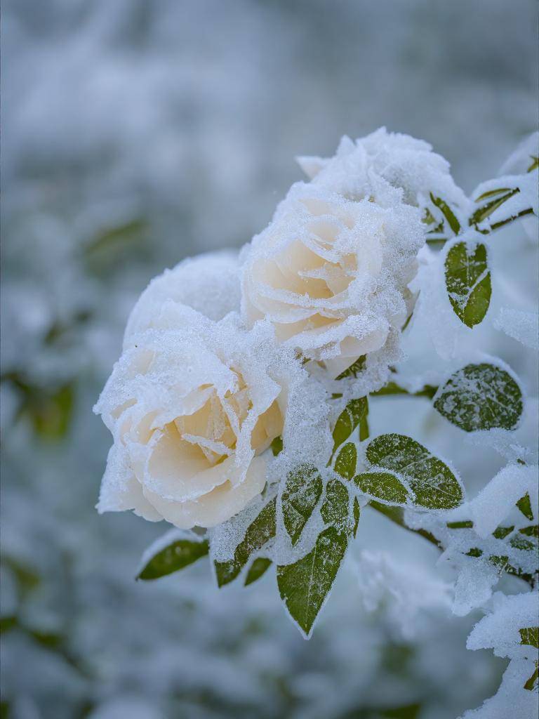 阳光透过树叶的缝隙洒下来,照在雪地
