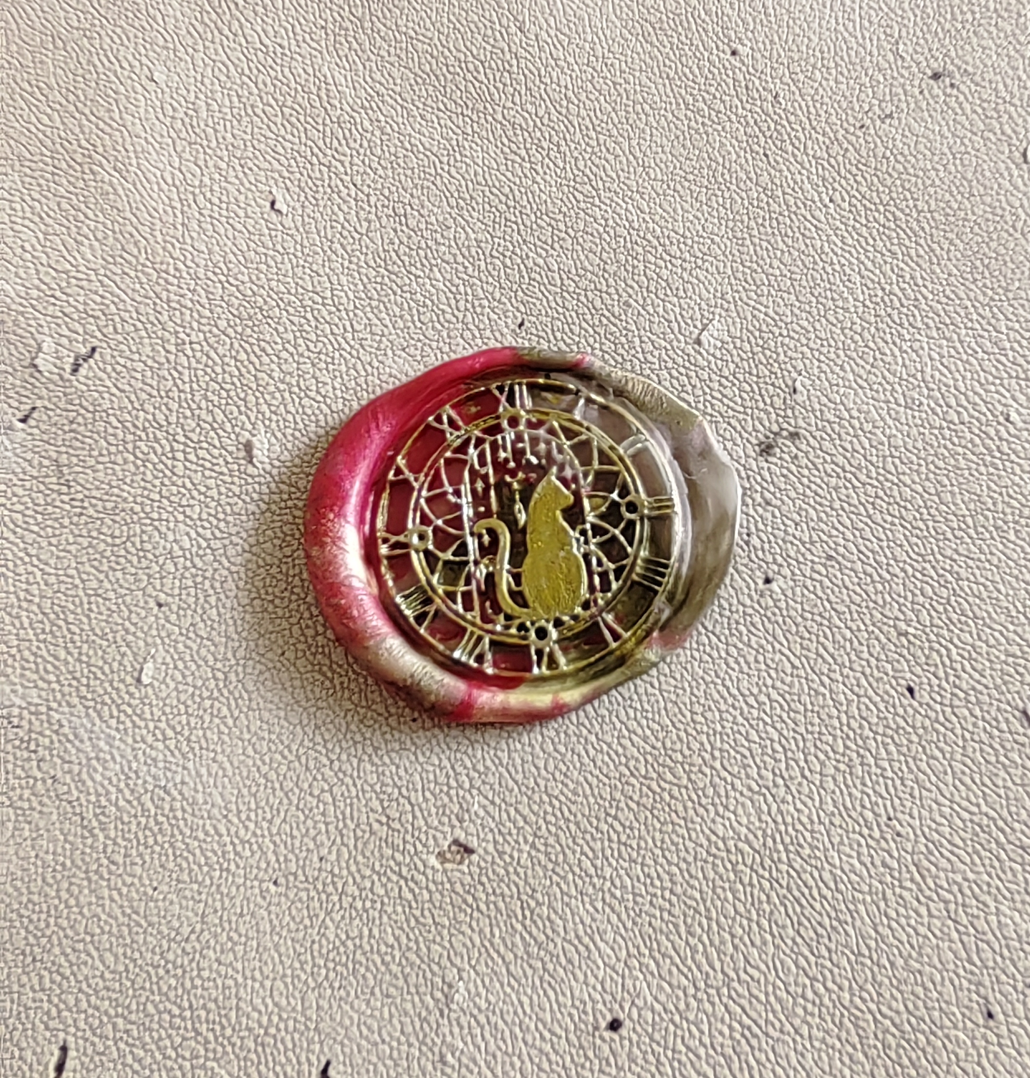 复古猫咪火漆印章
