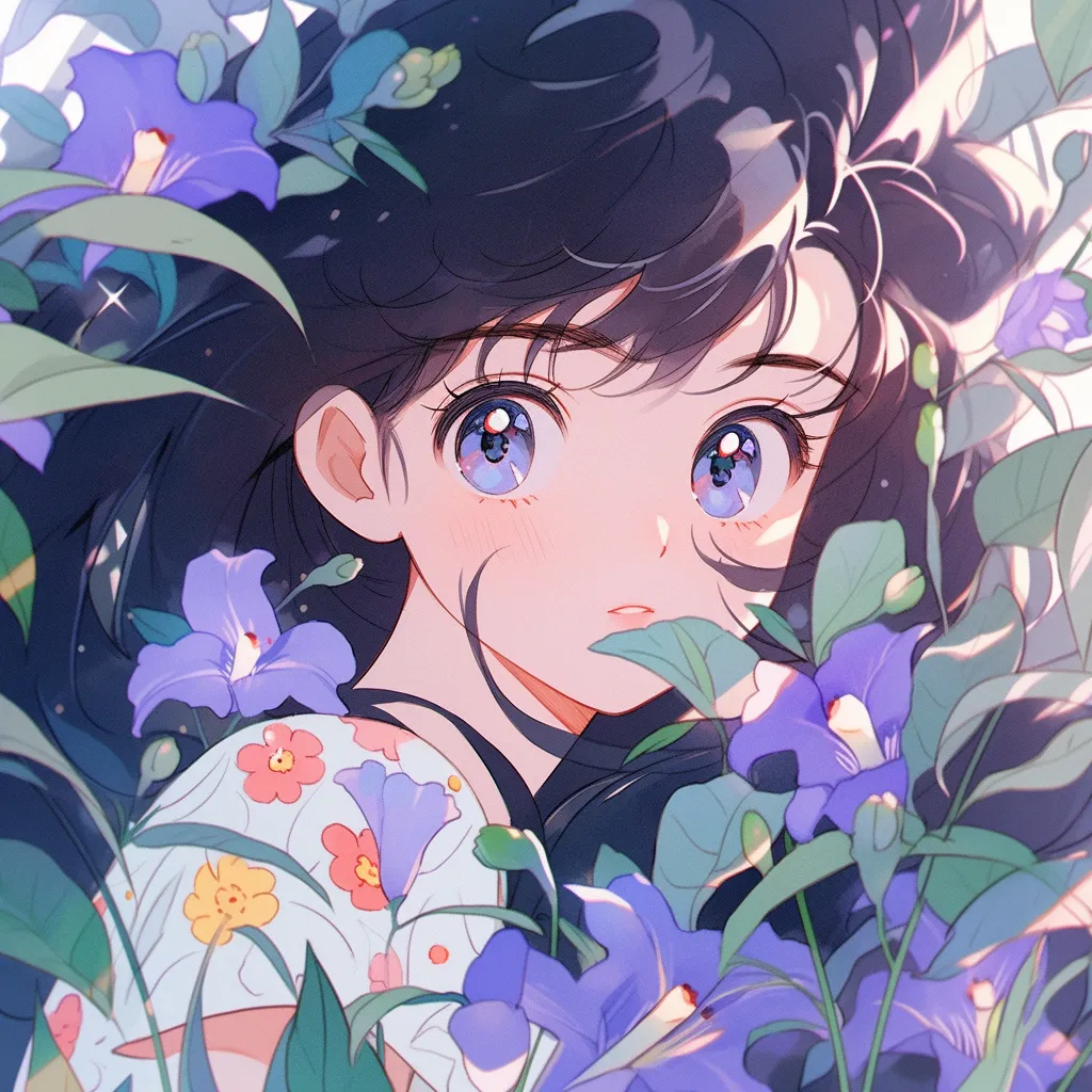 头像|旧漫鸢尾花女孩015  这次的头像用了鸢尾花作为关键词  生成出来