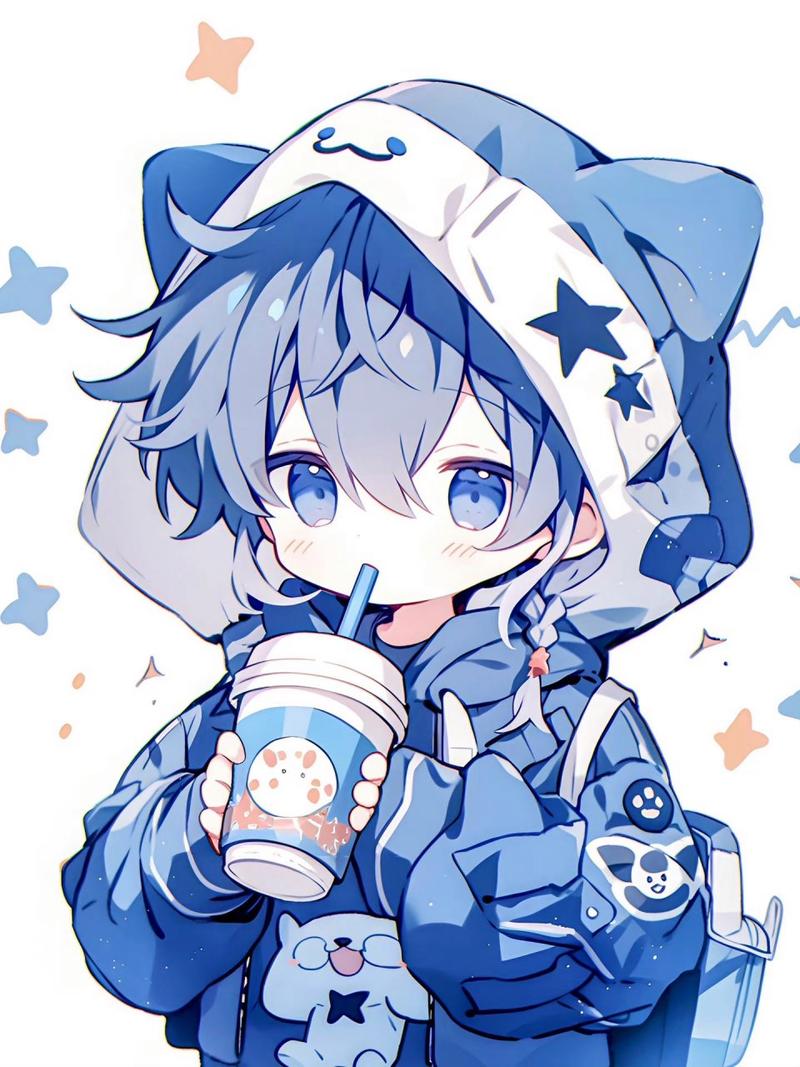 蓝发少年,独特魅力无法挡💥