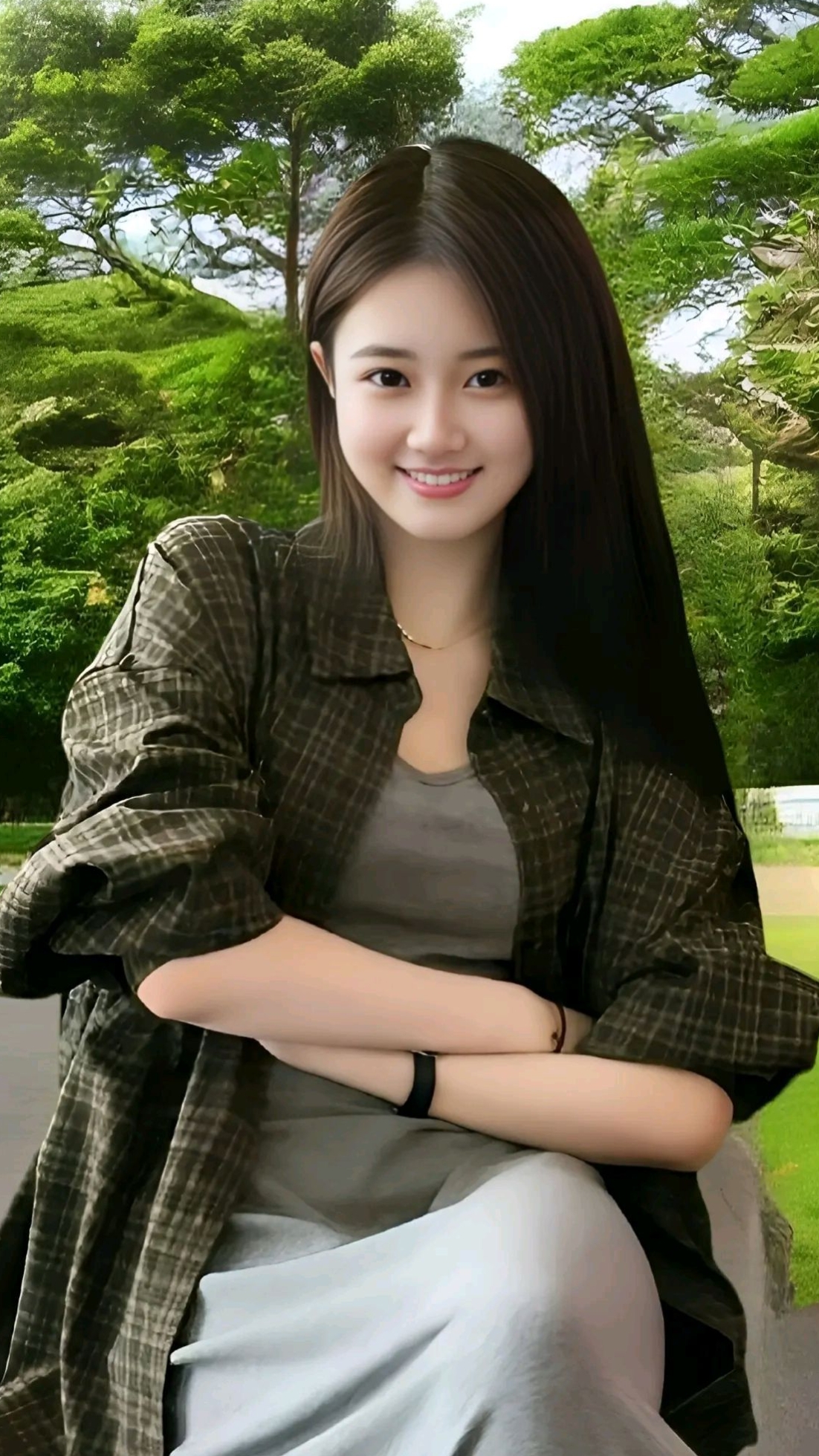 这位身着棕色上衣的小妹妹,浑身上下散发着优雅的气息,迷人的气质让人