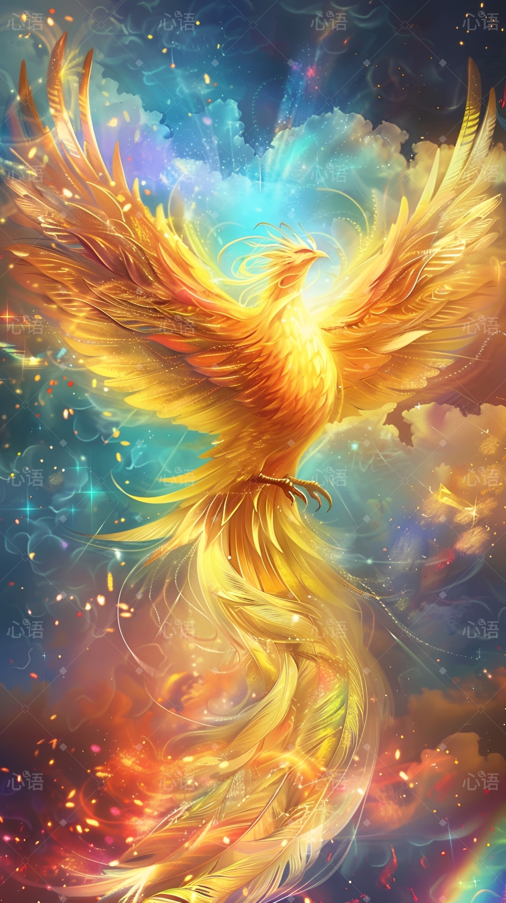 凤凰翱翔,金光闪耀78,彩虹满天96,鸿运当头  在彩虹96的光辉下
