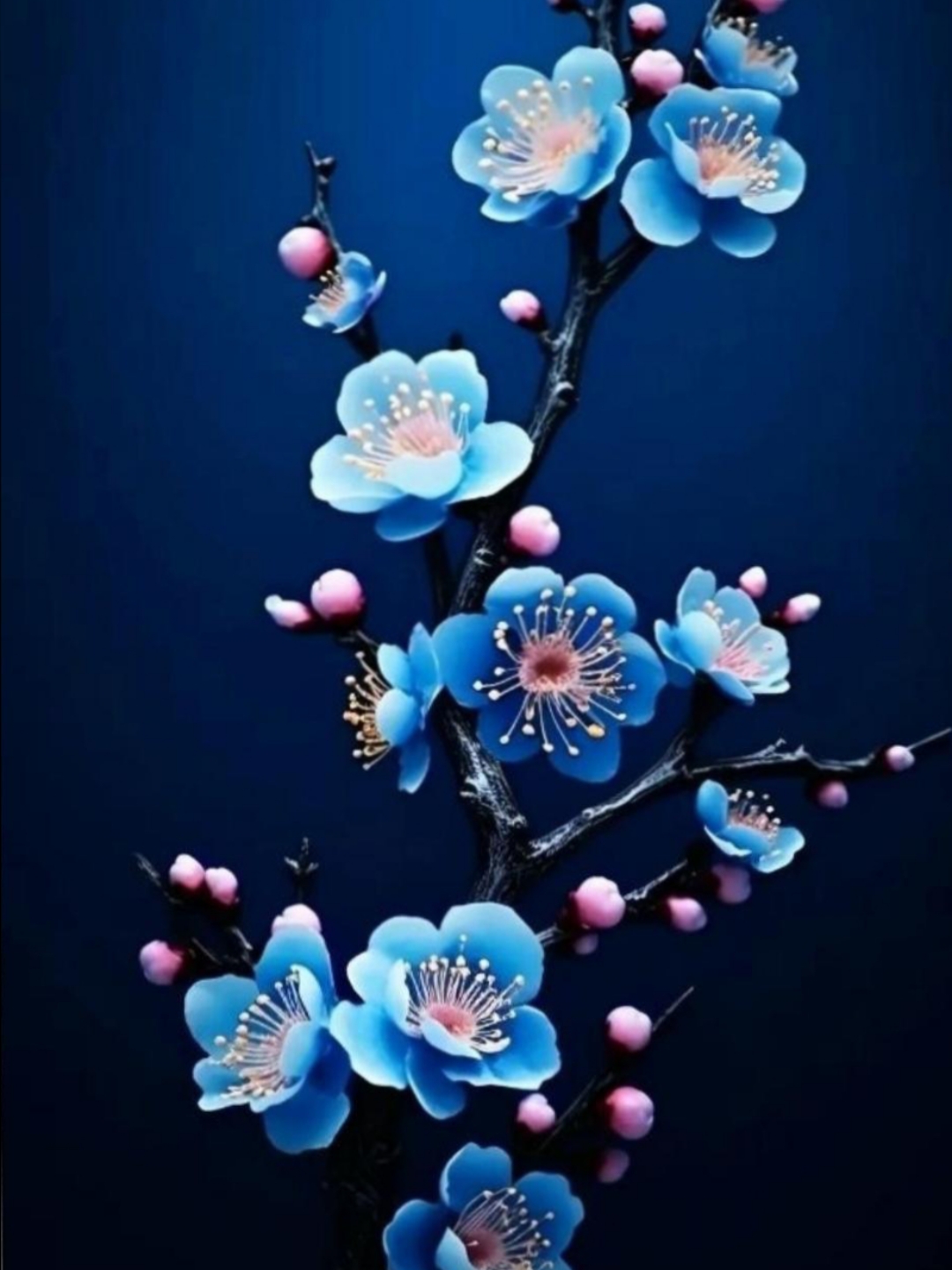 绝美而小见到的蓝色梅花.