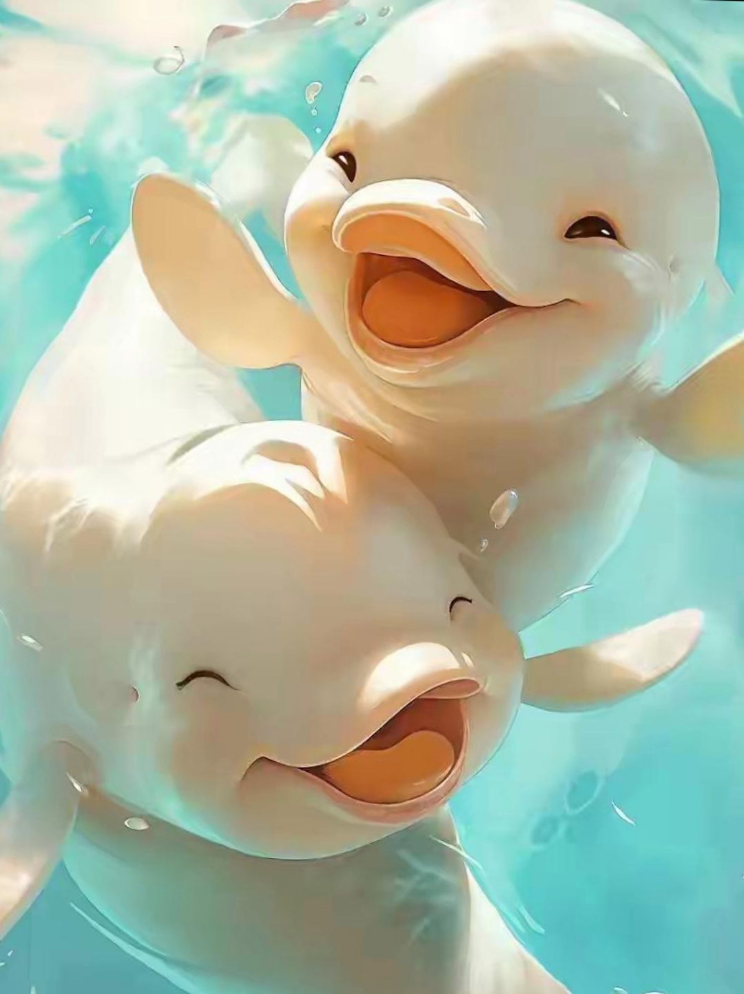 海豚们灵动的身影在海浪中穿梭,它们的笑容仿佛具有魔力,能让每一个