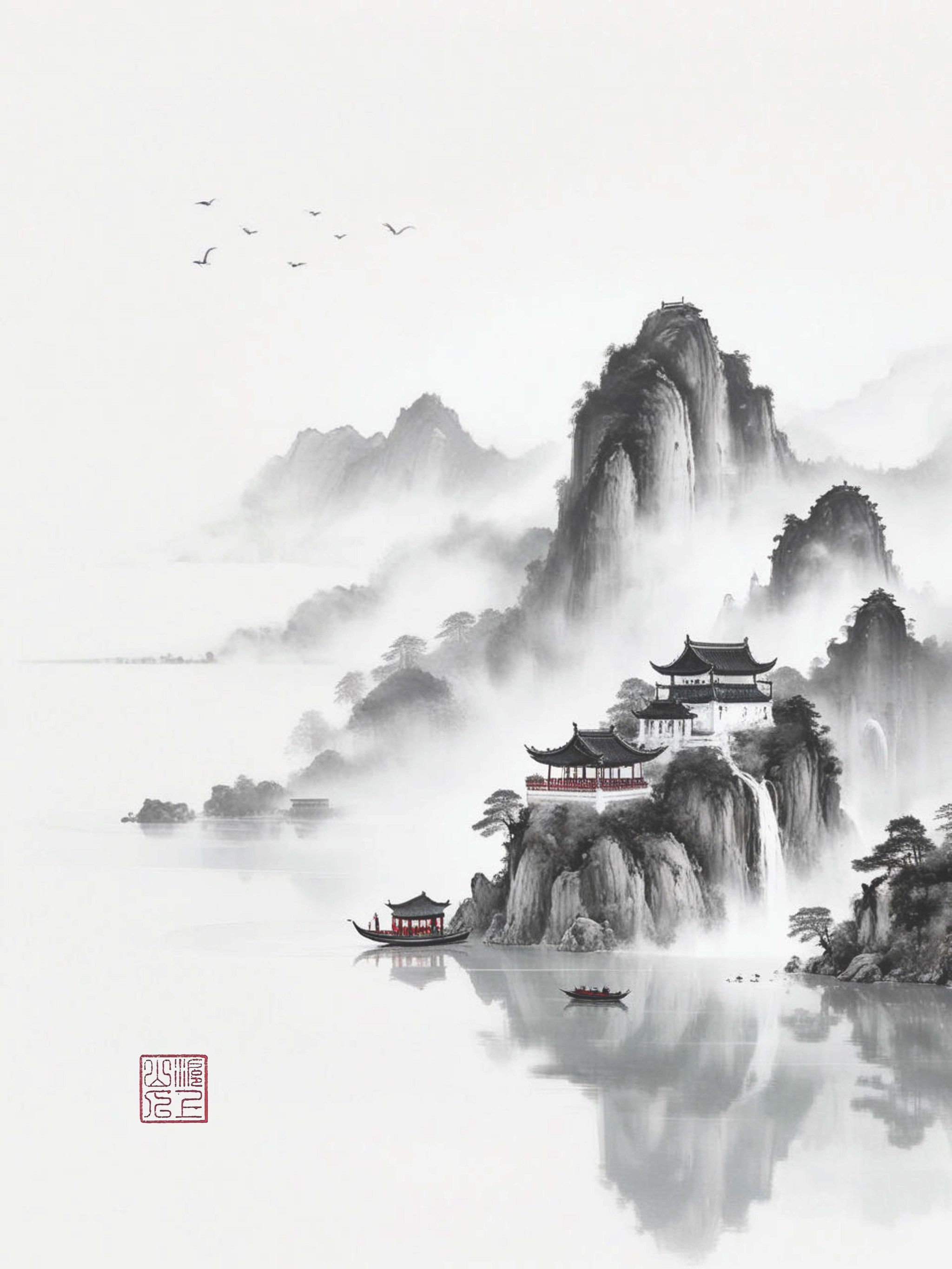 也梵净山山水画楚国,门山下