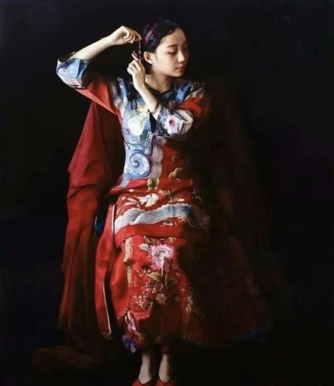 欣赏安徽旅美画家赵开霖的人物画作.