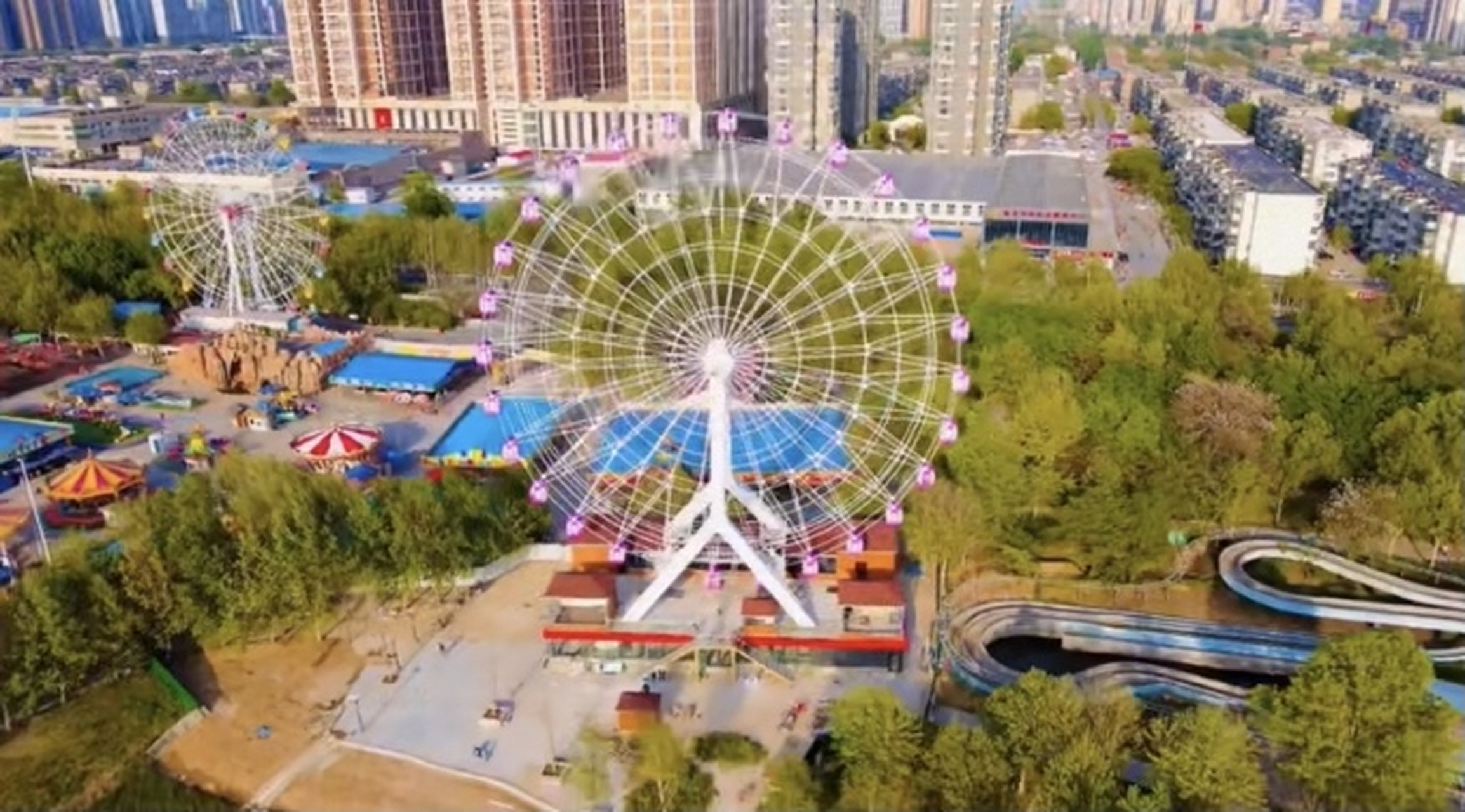 "天津之眼石家庄分眼"运营,粉红色有情调,被称"表白圣地"!