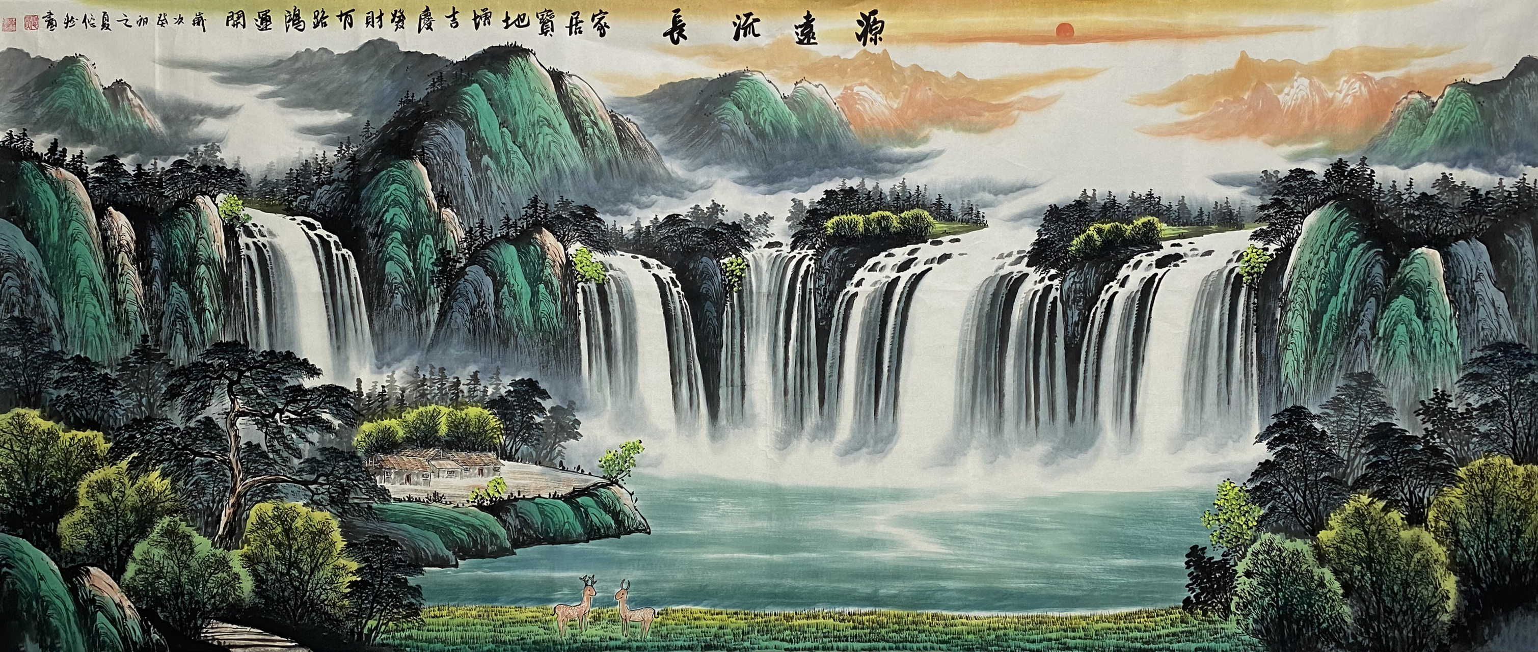 山管人丁,水管财禄,山水画也是吉祥画,调节风水.你喜欢不91