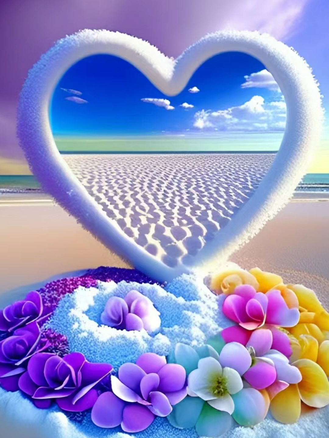 哇塞,你们见过这么梦幻的心形沙滩吗?