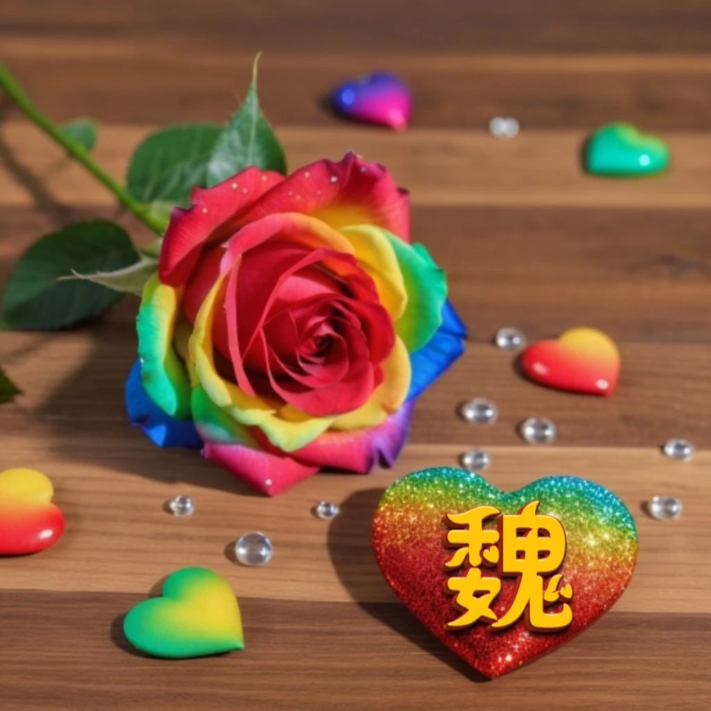 爱心与玫瑰姓氏头像