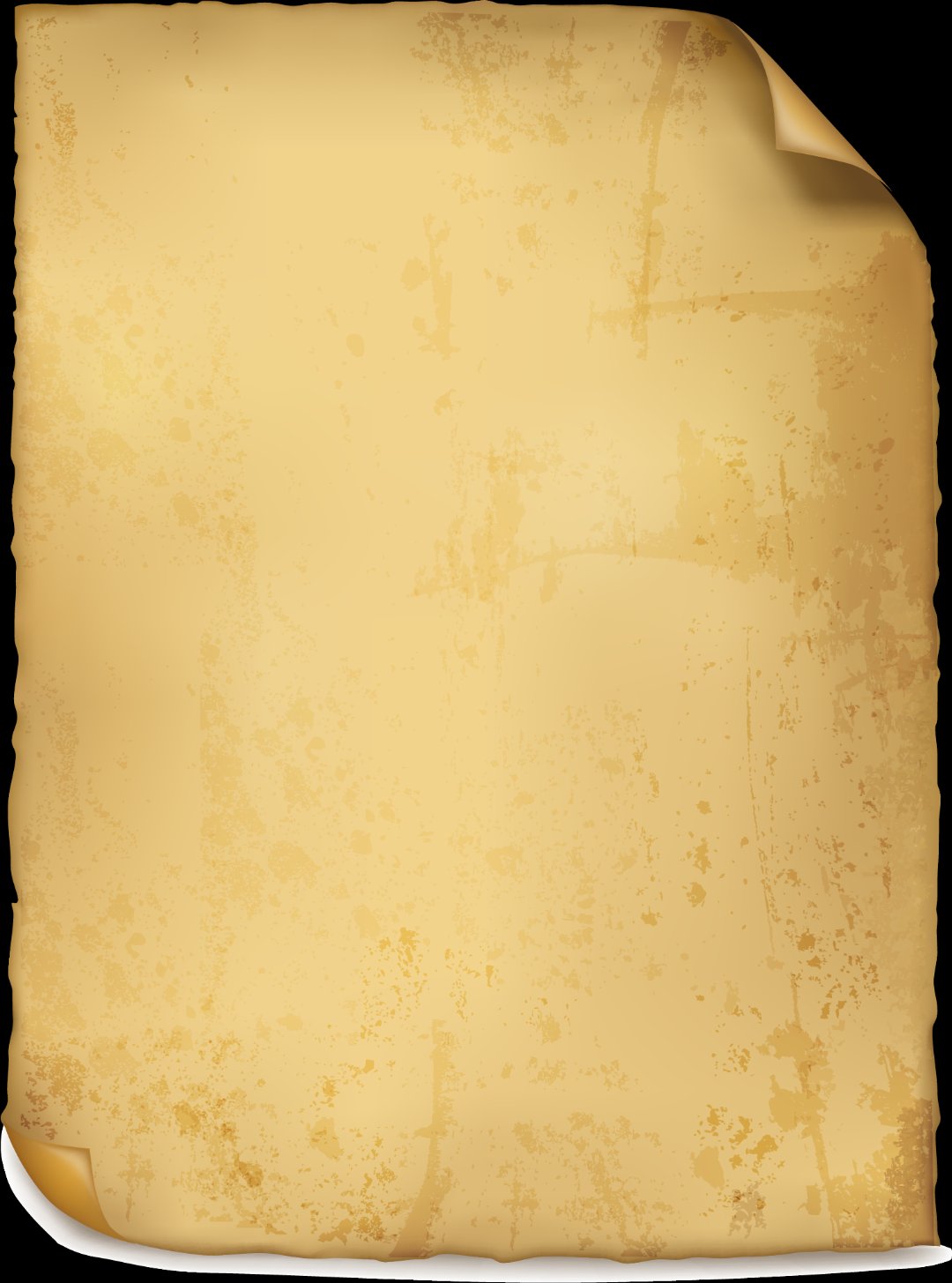 它陈旧而磨损,边缘卷曲,斑点和污渍不规则地散布其上,颜色从浅黄到深