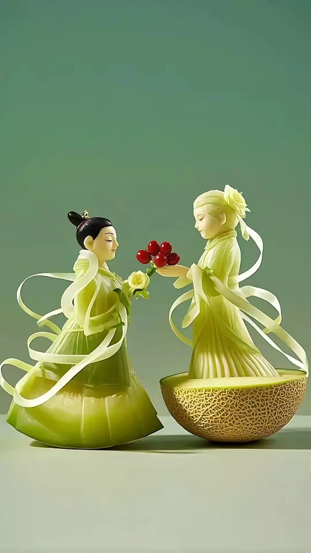 刀下生花,水果雕花这门民间技艺,把日常水果变成惊艳视觉的艺术品