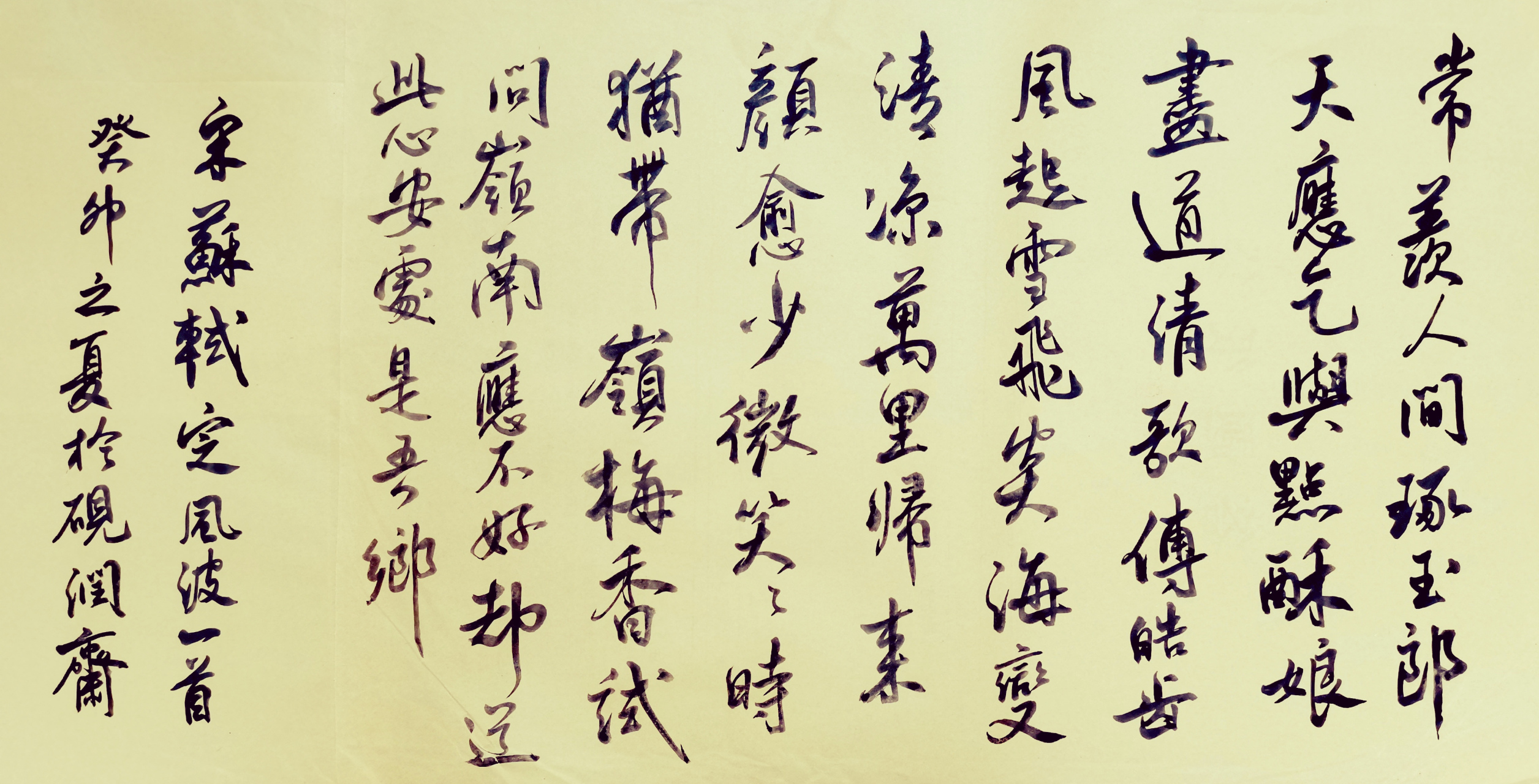 書宋苏轼词《定风波～常羡人间琢玉郎》一首 常羡人间琢玉郎,天应乞与