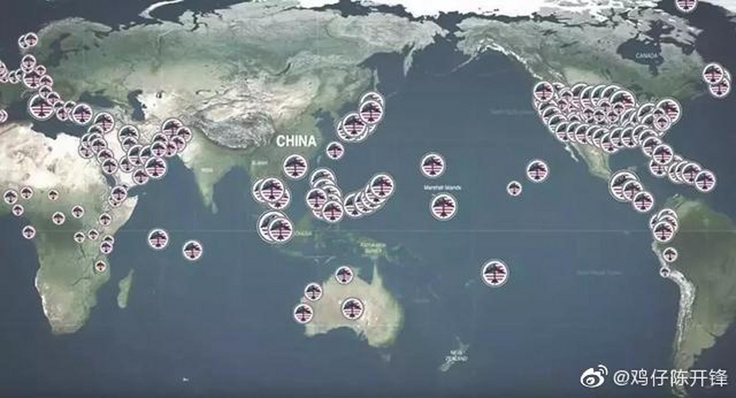 美国占环有800百个军事基地 美国环球占领七十多个地方 建设军事基地