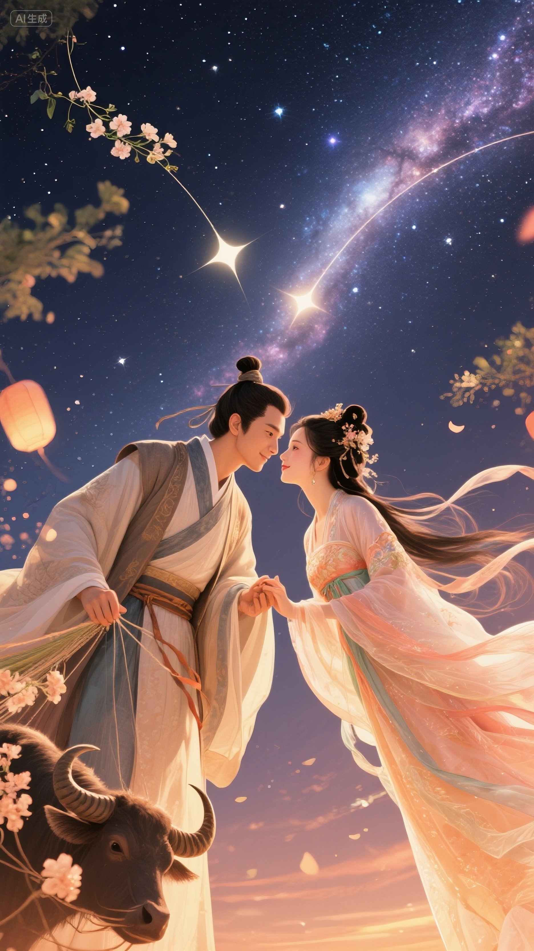 七夕节,又称乞巧节,女儿节,是中国传统节日中最浪漫的一个,源自牛郎