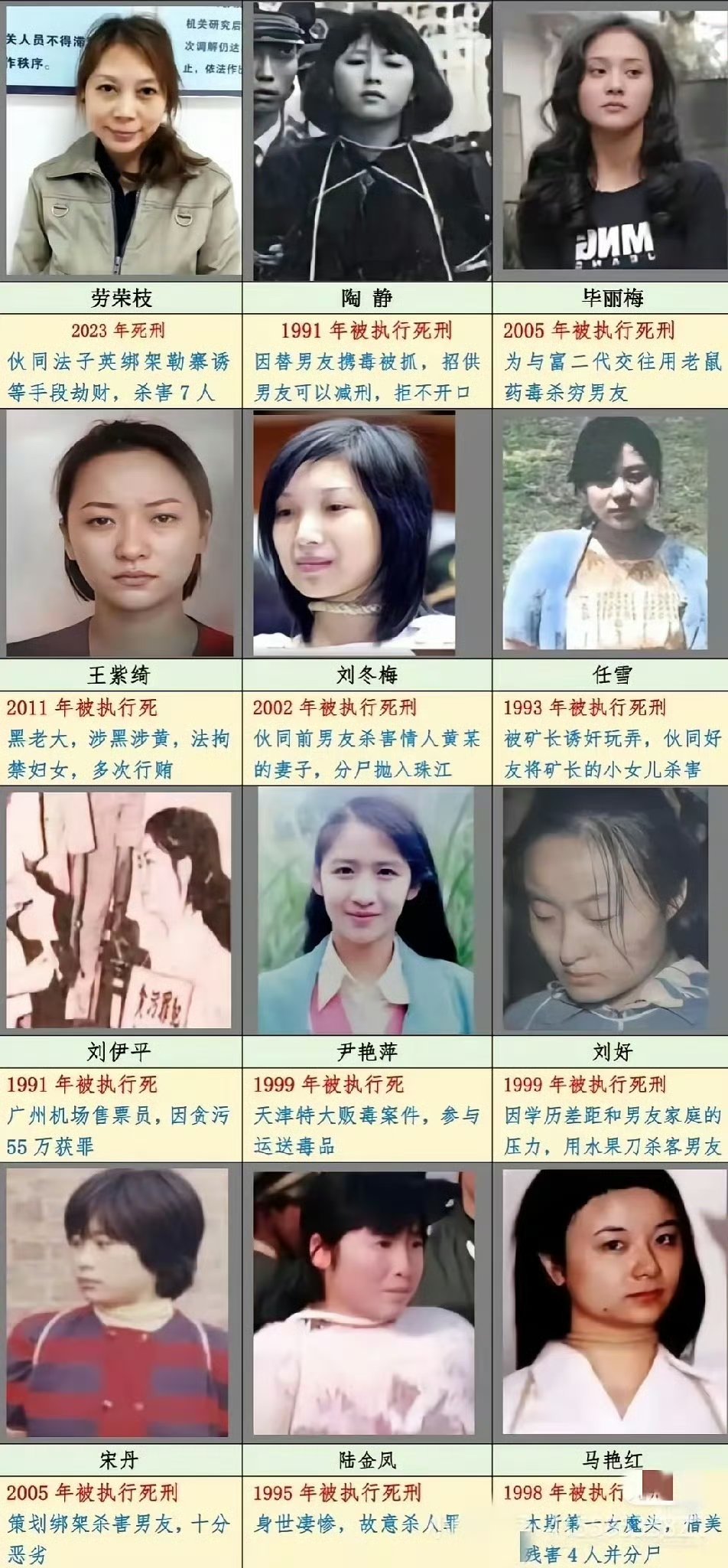 曾经轰动社会的女死刑犯