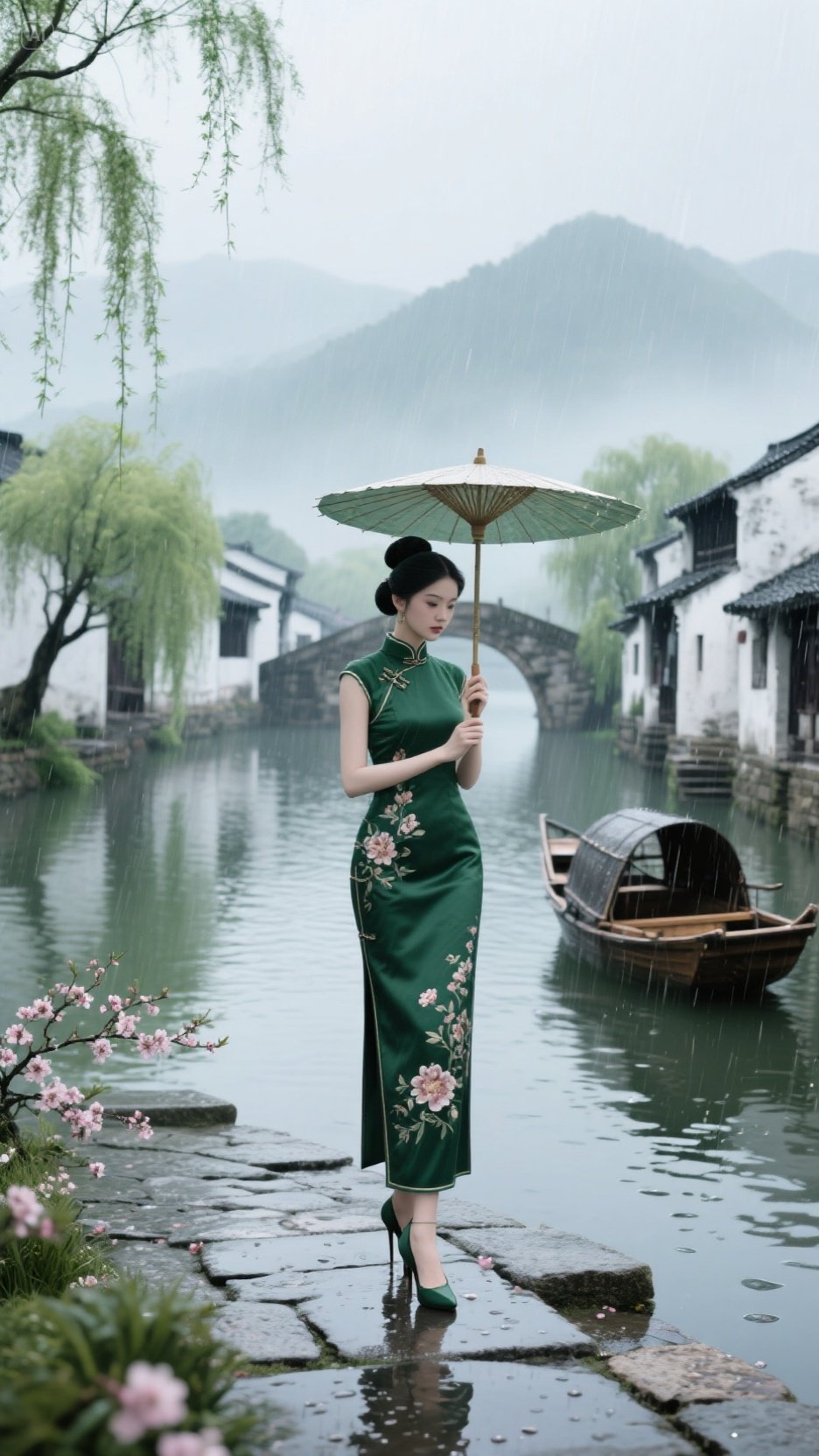 雨中漫步江南,撑一把油纸伞,宛如画中行