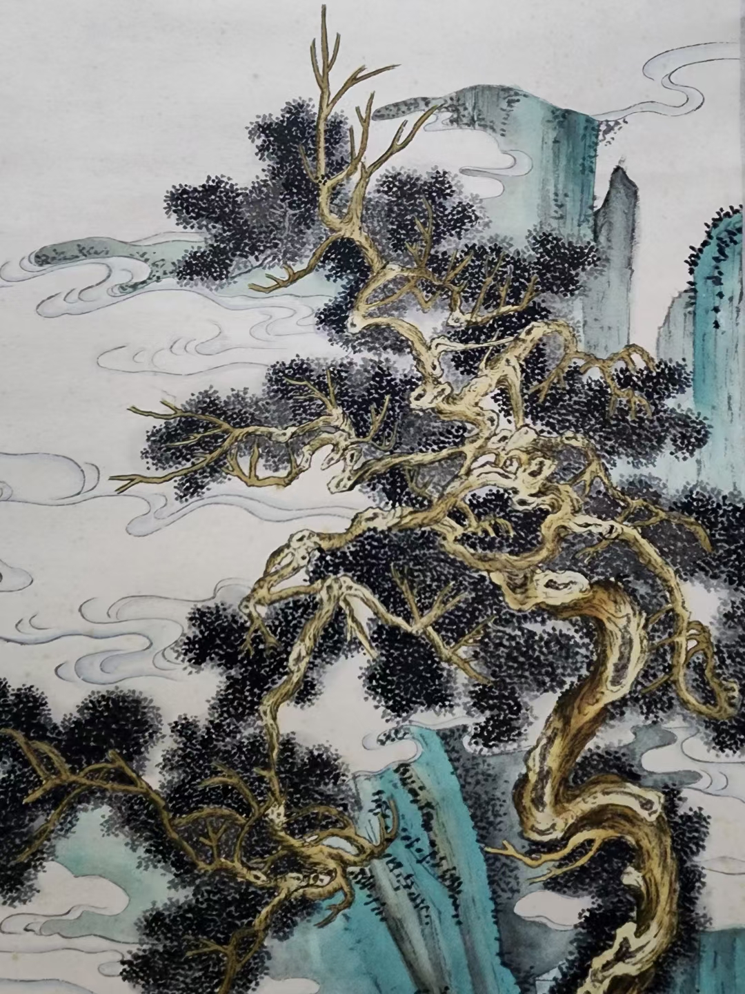 精品收藏 黄山寿 麻姑献寿图立轴