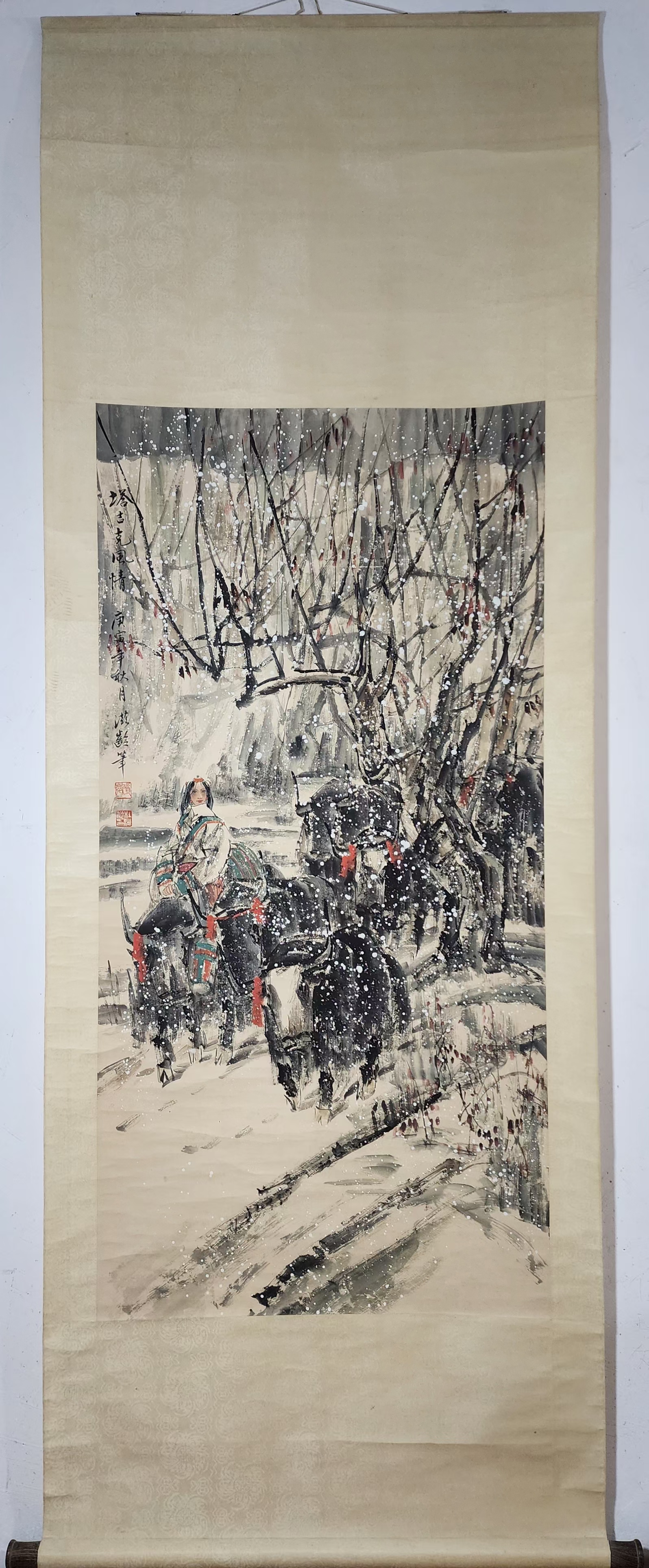 精品收藏 杜滋龄 人物图立轴.  画心尺寸136×67cm.