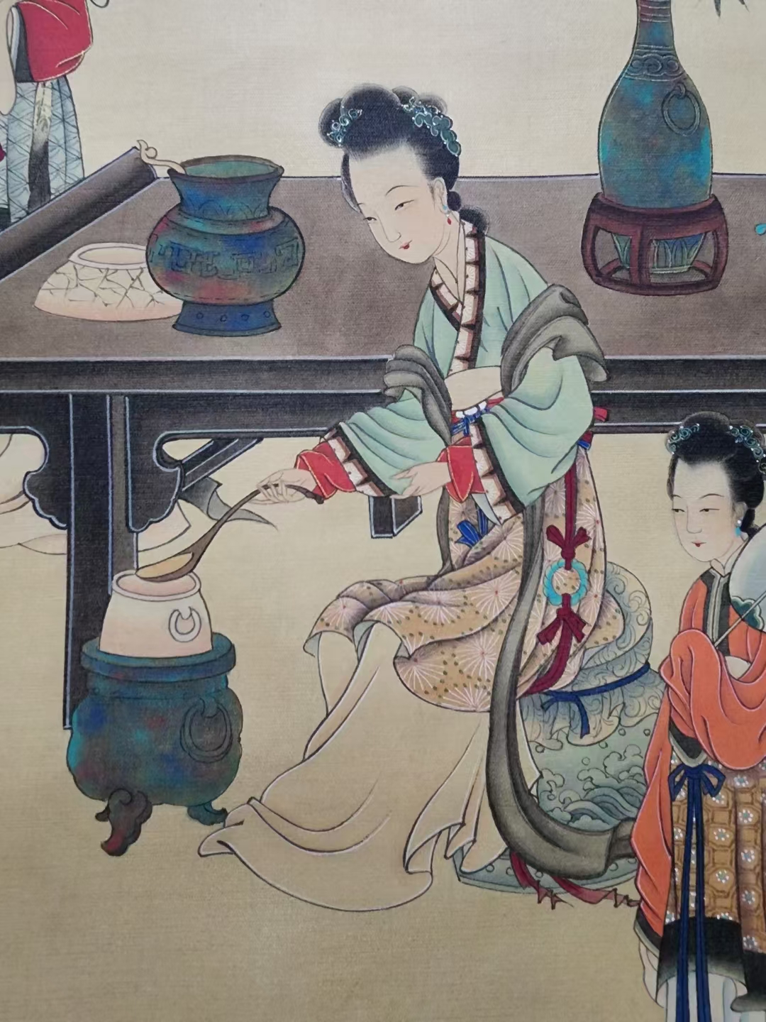 精品收藏 陆小曼 水墨画仕女图立轴 绢画.  画心尺寸:67*32cm.