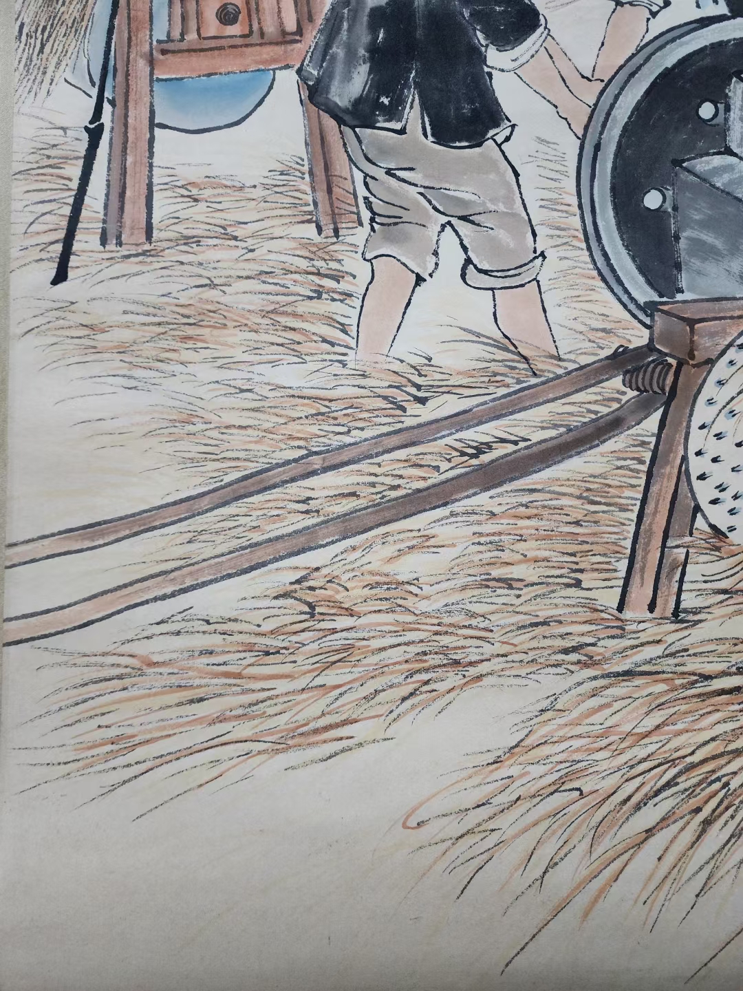 精品收藏 杨之光 丰收图立轴.  画心尺寸135.5*64.5cm.