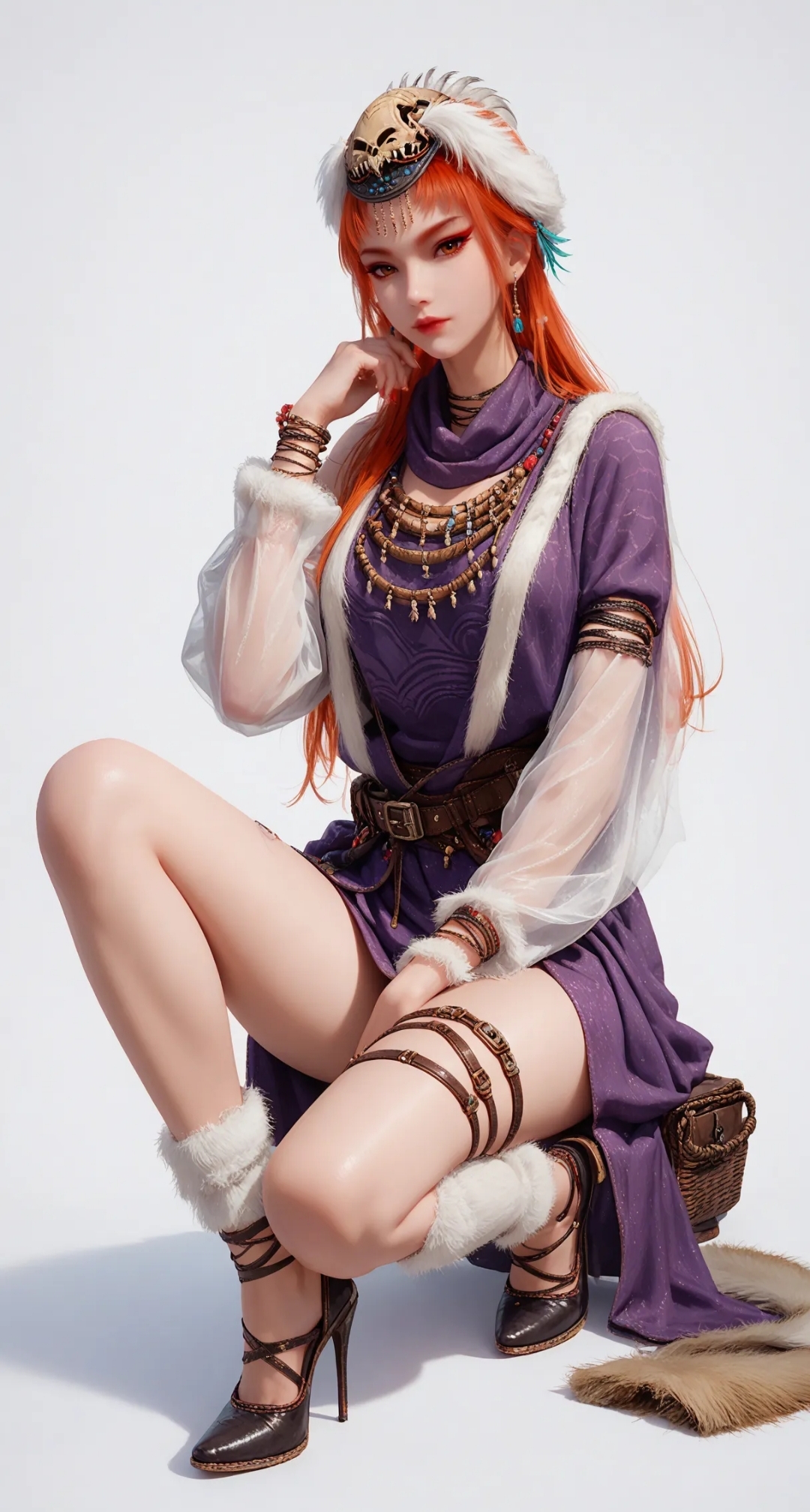 她踏过黄泉彼岸,衣袂翻飞间带起血色残阳