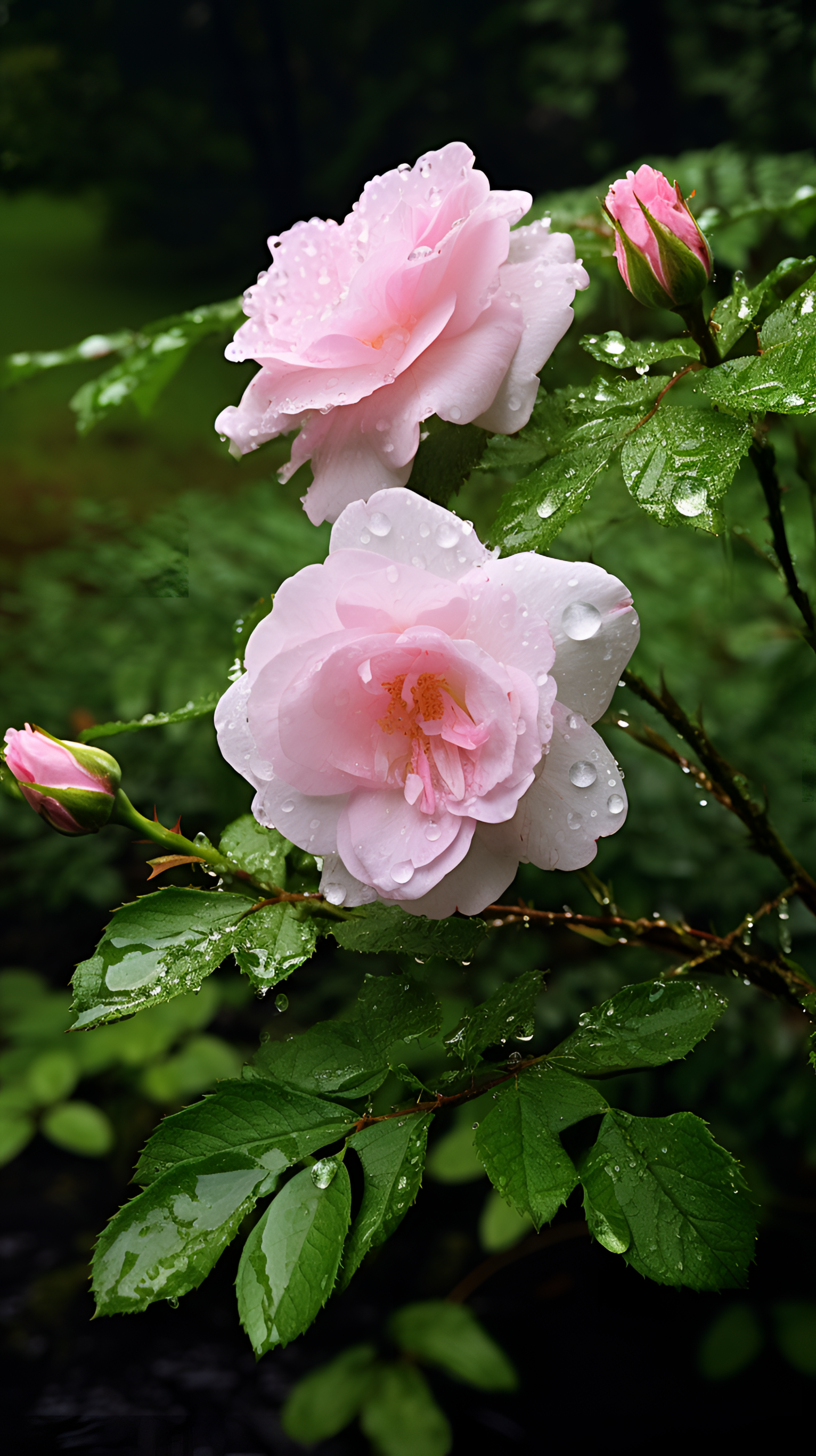 雨露滋润下的粉玫瑰,清新脱俗,美得让人心醉.#我要上热门