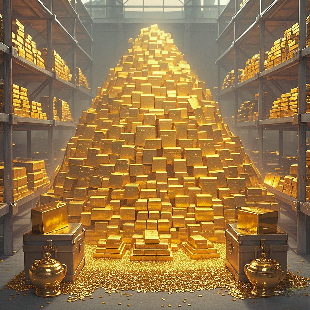 金库里的金字塔,财富的象征,晒晒我的"金山银山"!