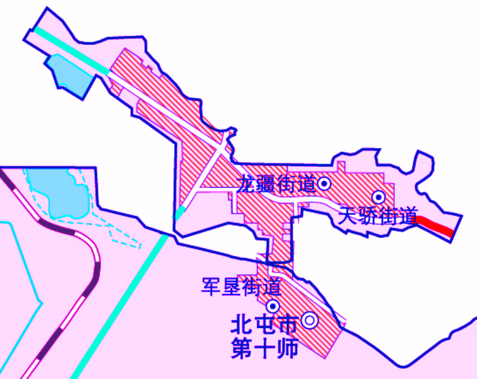 新疆维吾尔自治区北屯市城区地图.