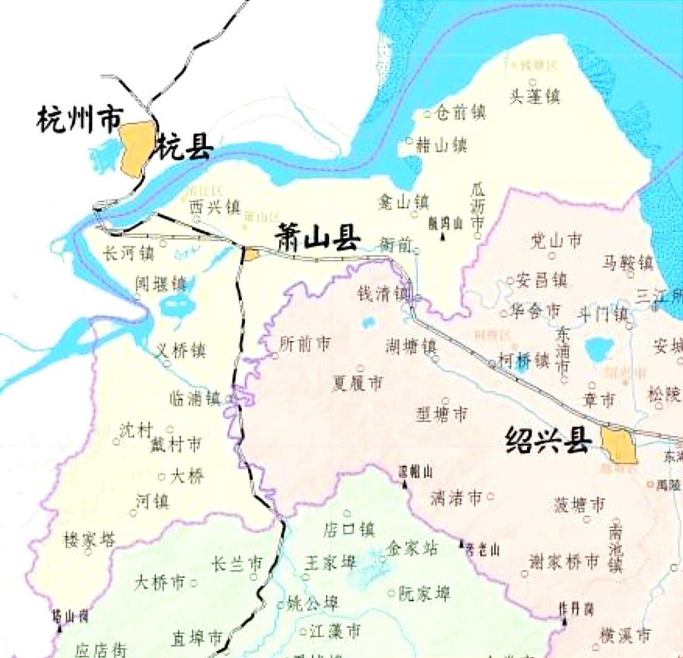 萧山各乡镇地图图片