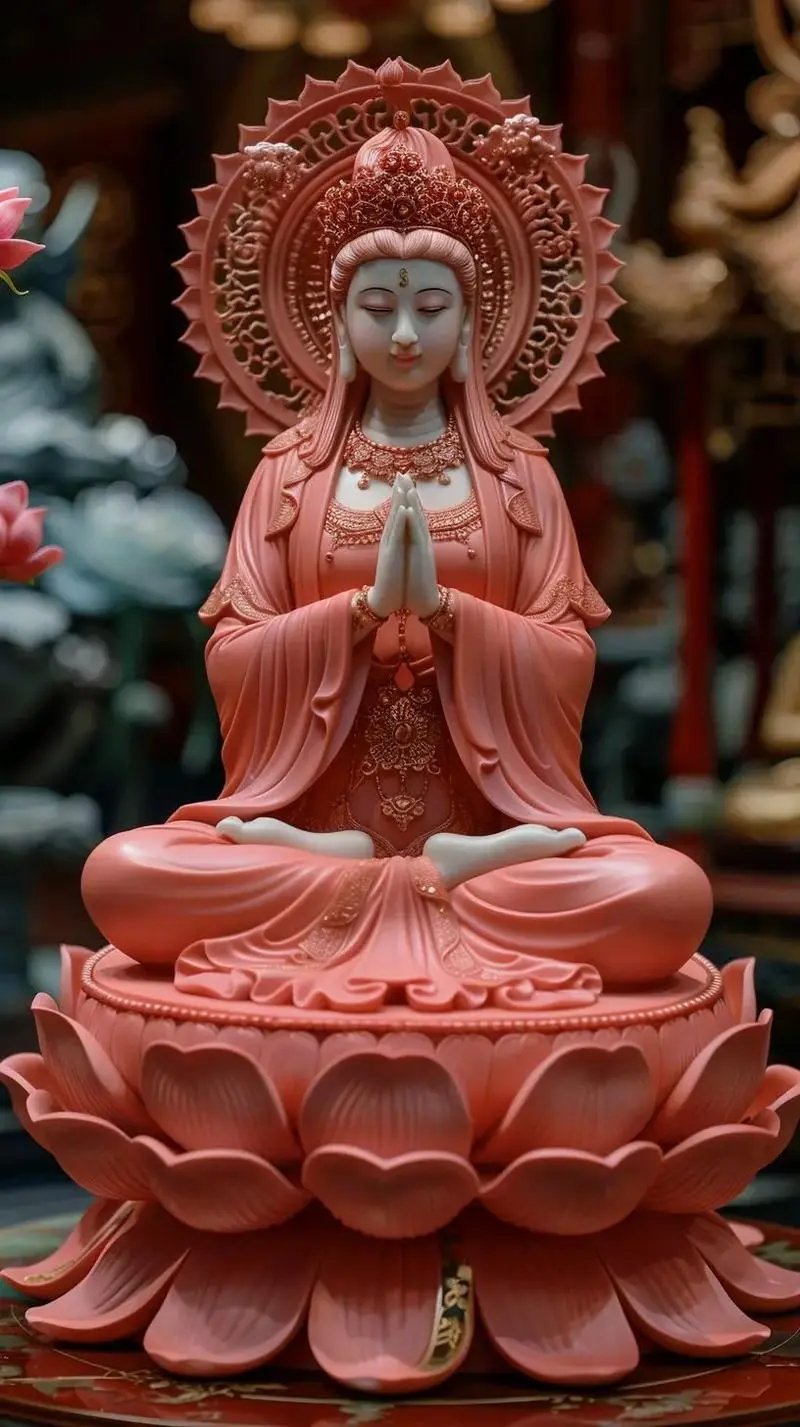 这尊观音菩萨像真是太庄严了,愿她能保佑大家平安喜乐.