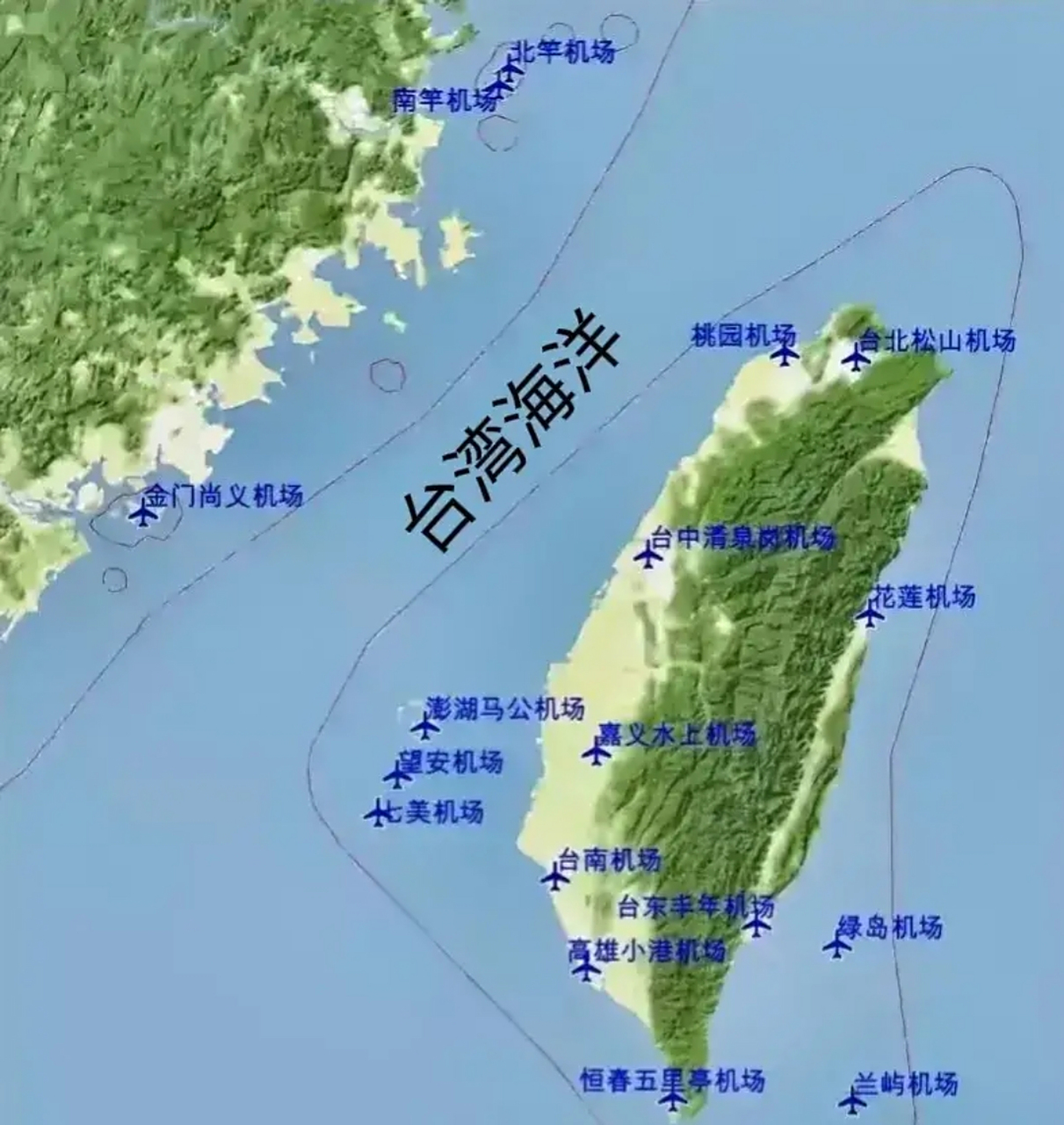 真没想到,我国台湾竟然分布着高达17座机场.