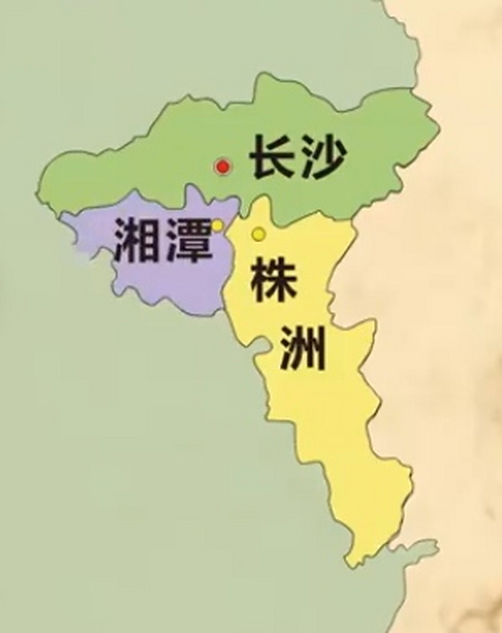 长沙的行政区划之所以呈"东西走向",很大一部分原因是南面的湘潭和