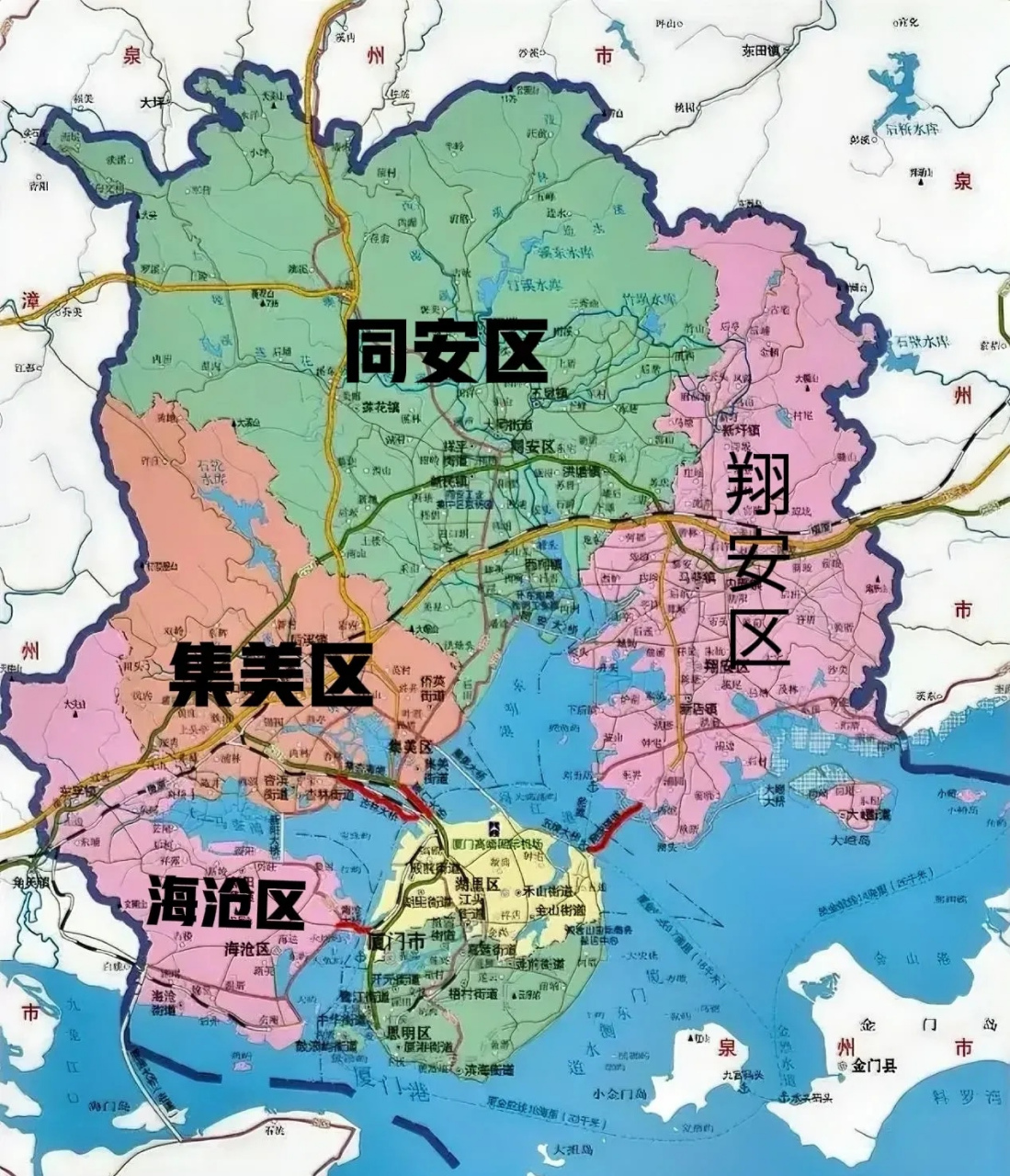 作为厦门面积最大的区划同安区理应成为厦门作为海湾城市的承载地