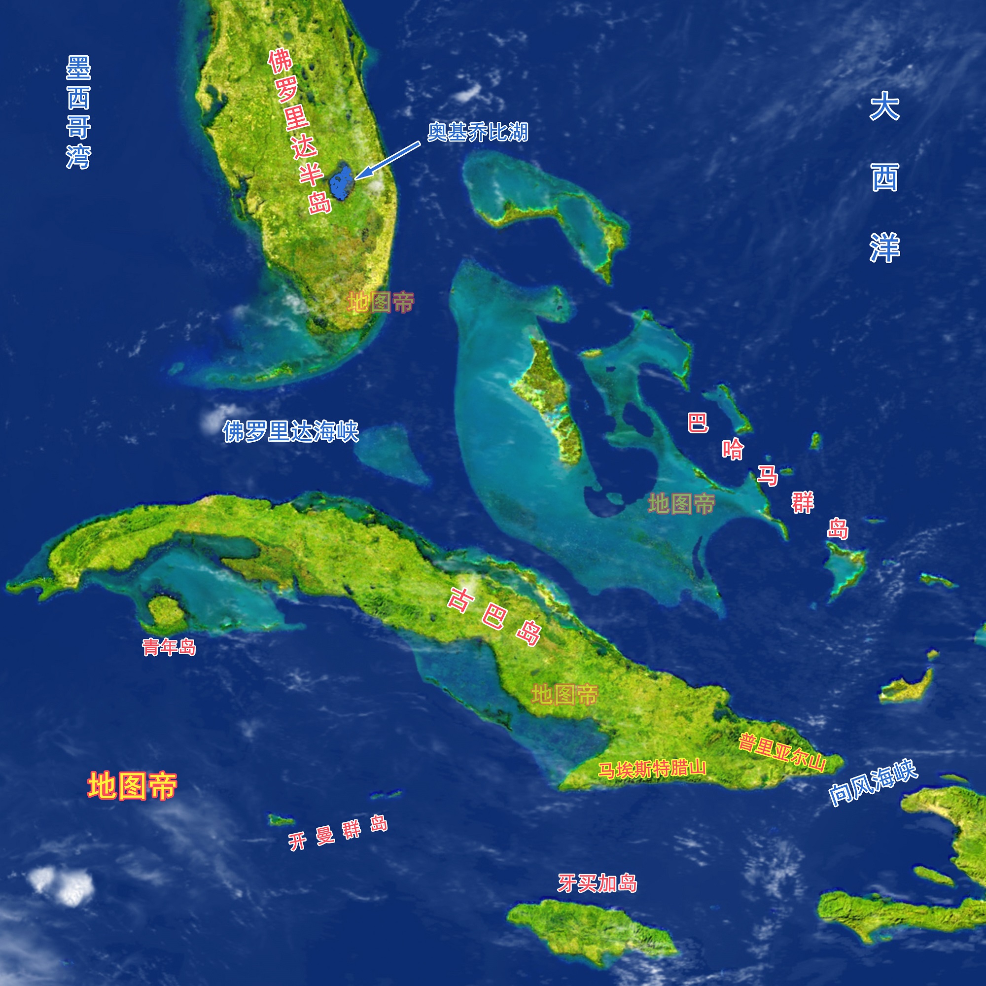 古巴岛的地理位置图片
