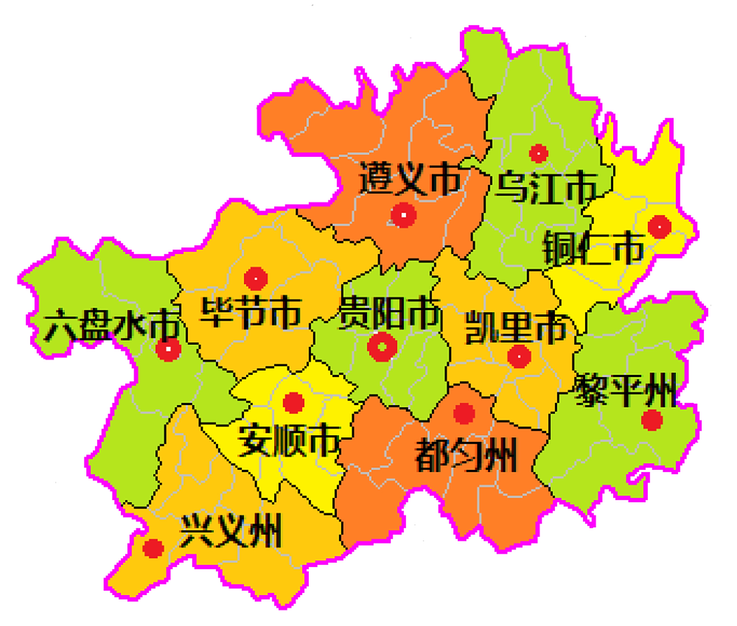 都是划分为11地级市,贵州省的区划比江西更合理.