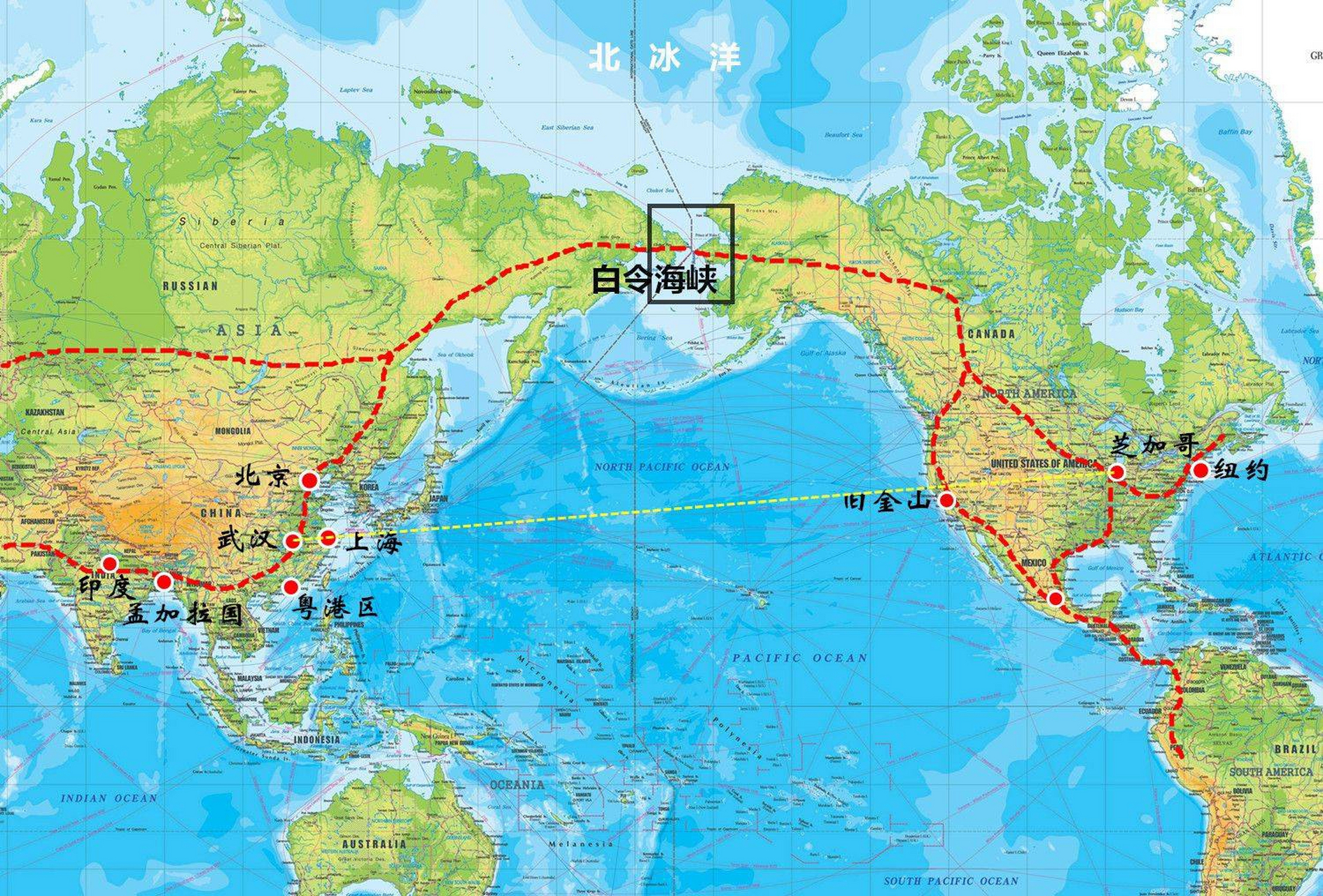 在白令海峡建设跨海大桥的话,把俄罗斯远东地区和美国阿拉斯加地区的