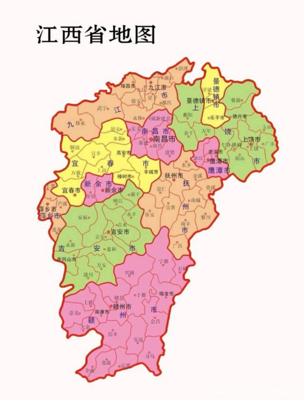 江西行政区划还有一个不合理之处在于:县级市归属的不合理.