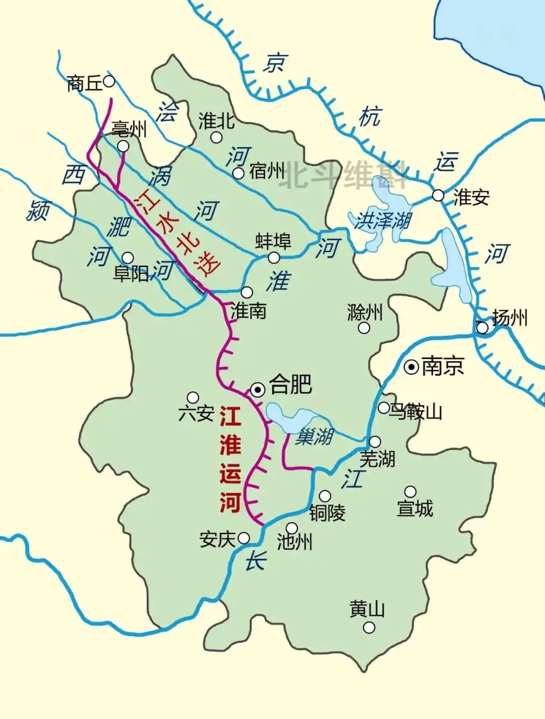 2,长江水系与淮河水系的混杂,导致两条河流的生态环境混合,生物资源