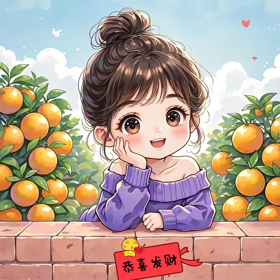 在这幅图像中,一位可爱的女孩站在一堵砖墙前,手