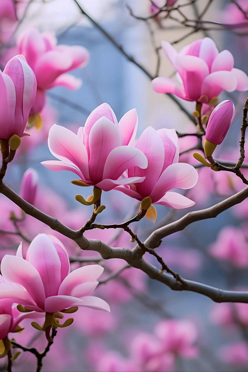 " 亭亭花一树,乍发小东墙,辛夷着霓裳,玉兰吐馨香 ." 676767