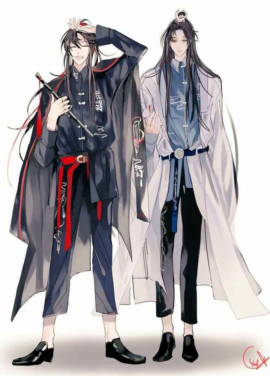 二次元神推荐# 《魔道祖师》魏无羡与蓝忘机的现代摩登风穿搭,小高跟