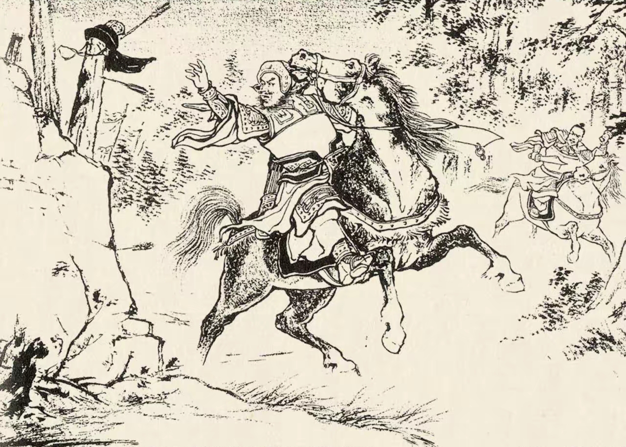 射了半天,却没动静,大将疑惑,拍马前去查看,只见赤