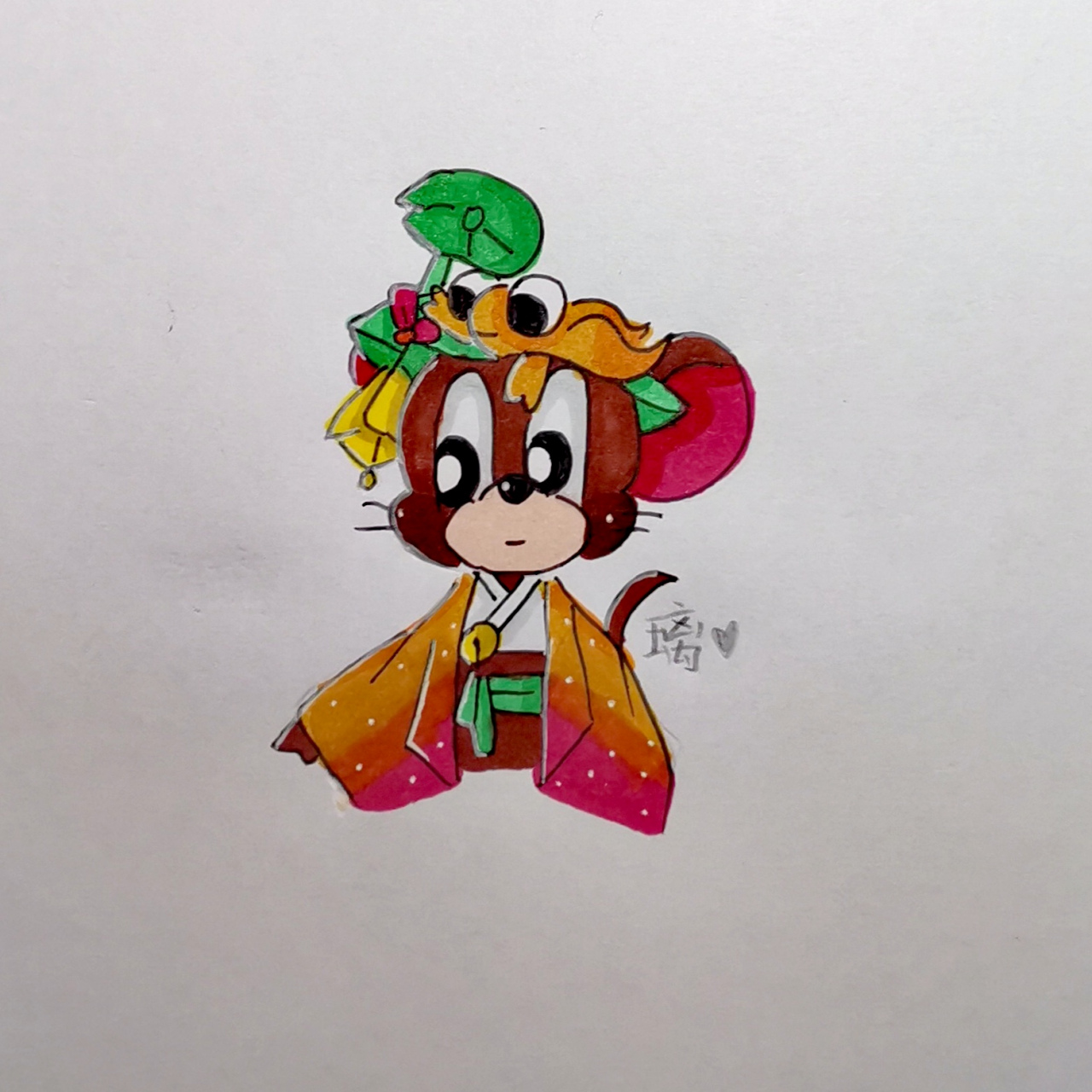 鱼戏莲杰瑞 不太会画能点个赞咩(璃是我笔名)