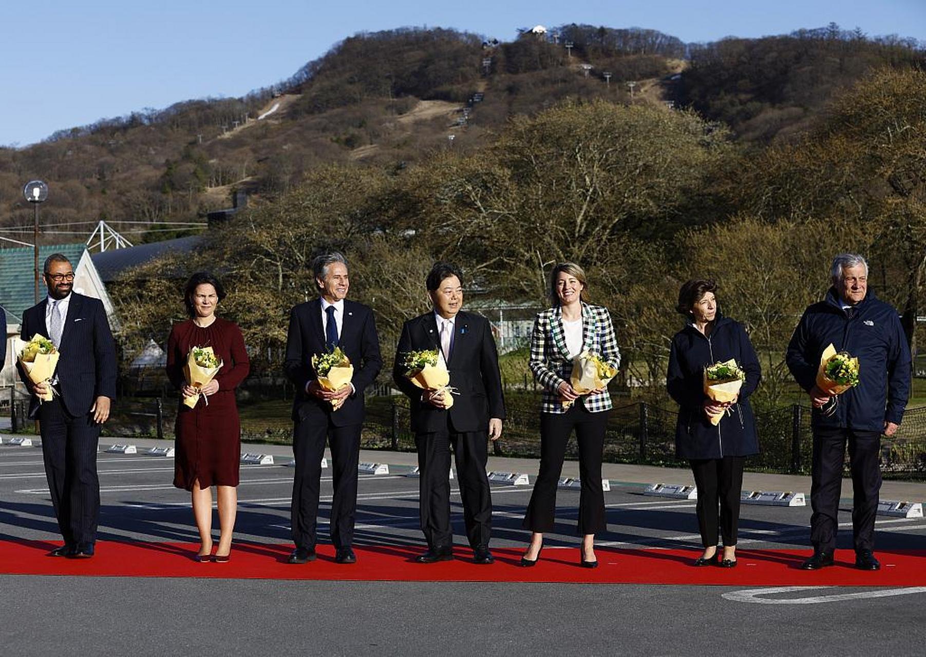 4月16日七国集团(g7)外长会当天在长野县轻井泽町召开,为期三天.