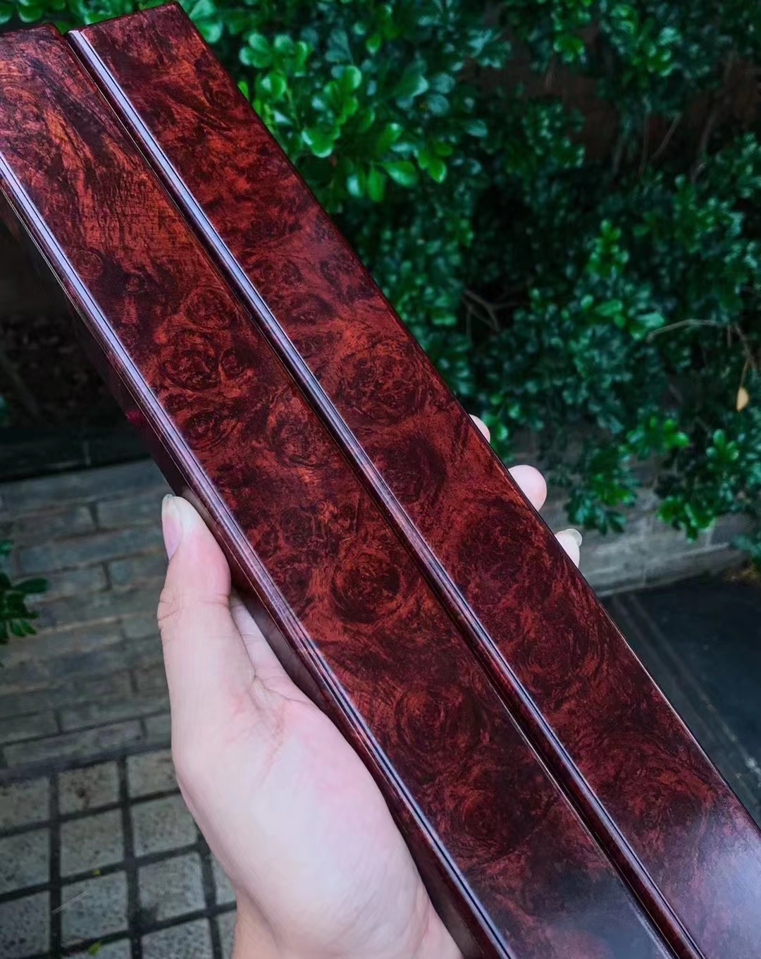 海南黄花梨【镇尺】  满瘤疤全球独宽[旺柴]规格:长39.2宽4.4厚1.