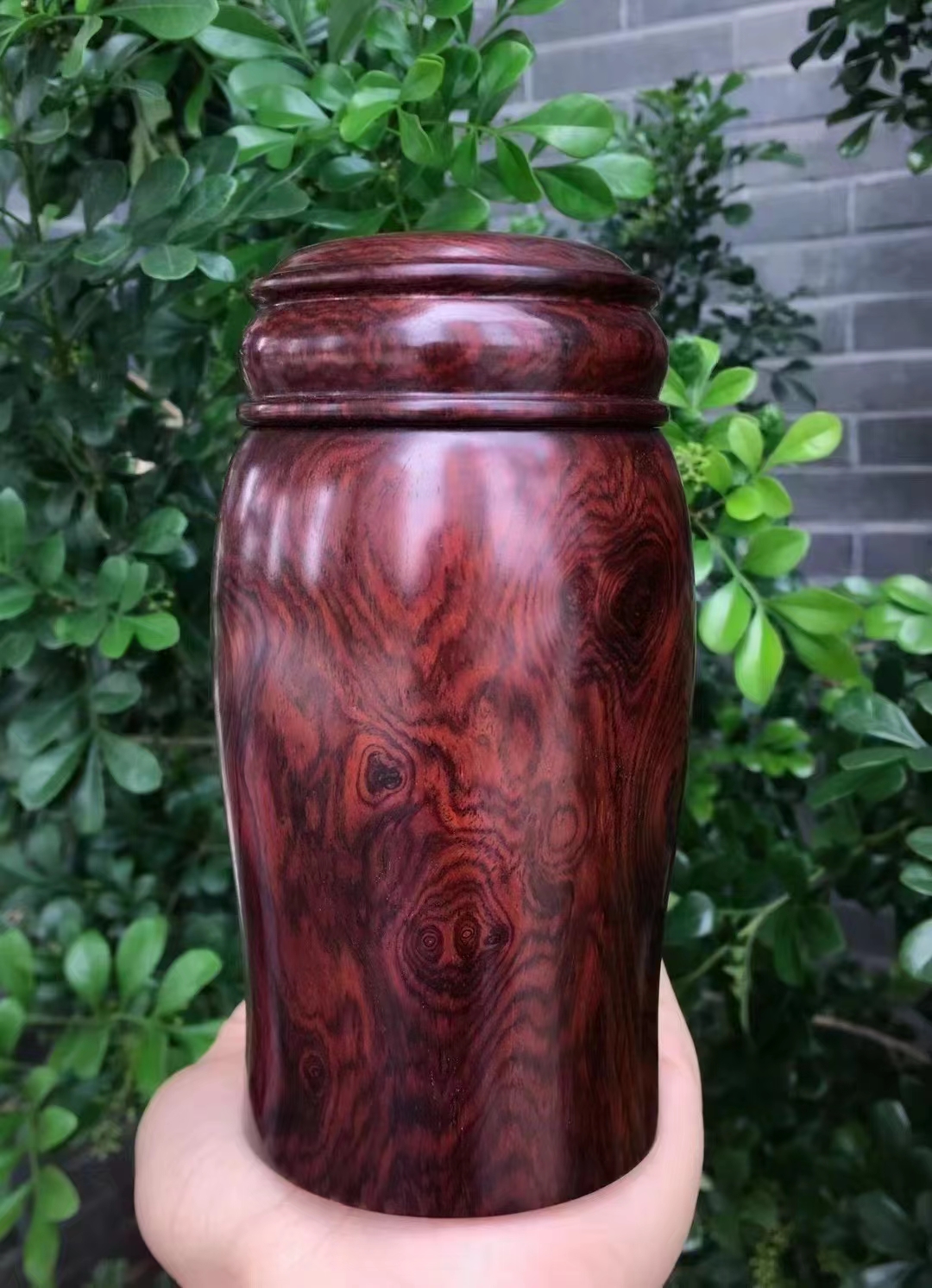 【茶叶罐】海南黄花梨紫油梨材质 海黄百年材质,器型规整大气,鬼脸