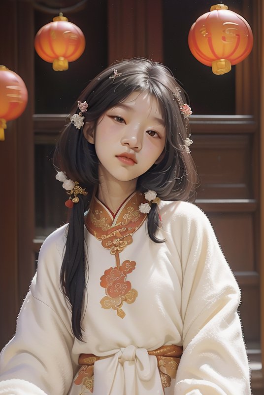 遇见古风少女   置身于繁华都市,偶遇一位身着古装,发饰双马尾的少女