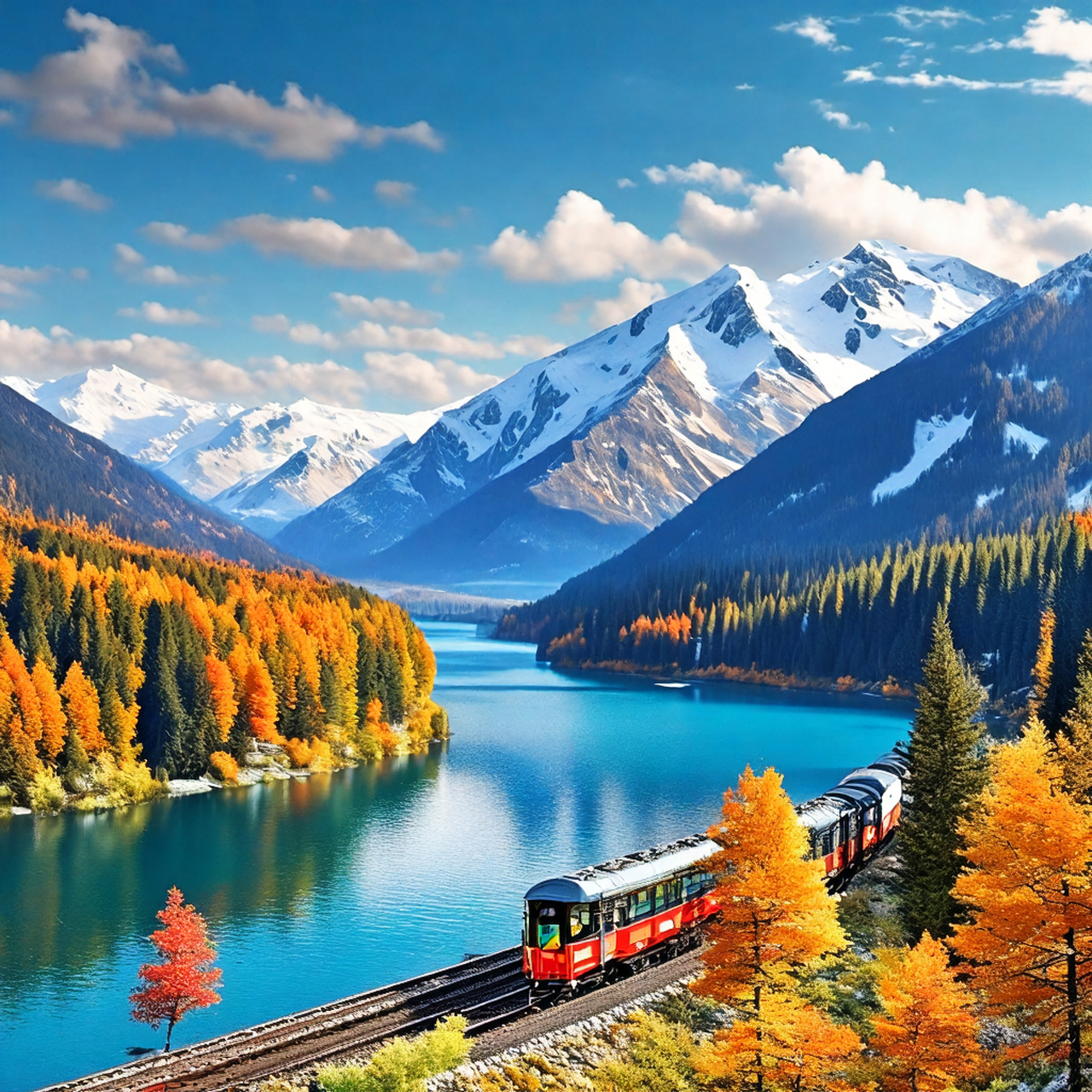 湖光山色,遥远的雪山与森林共舞  在浩瀚的宇宙中,每一处风景都是大