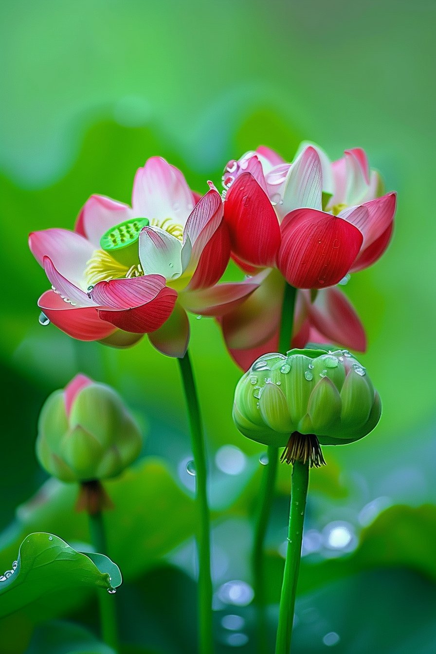 雨露滋润的莲花,清新脱俗,美得让人心醉.